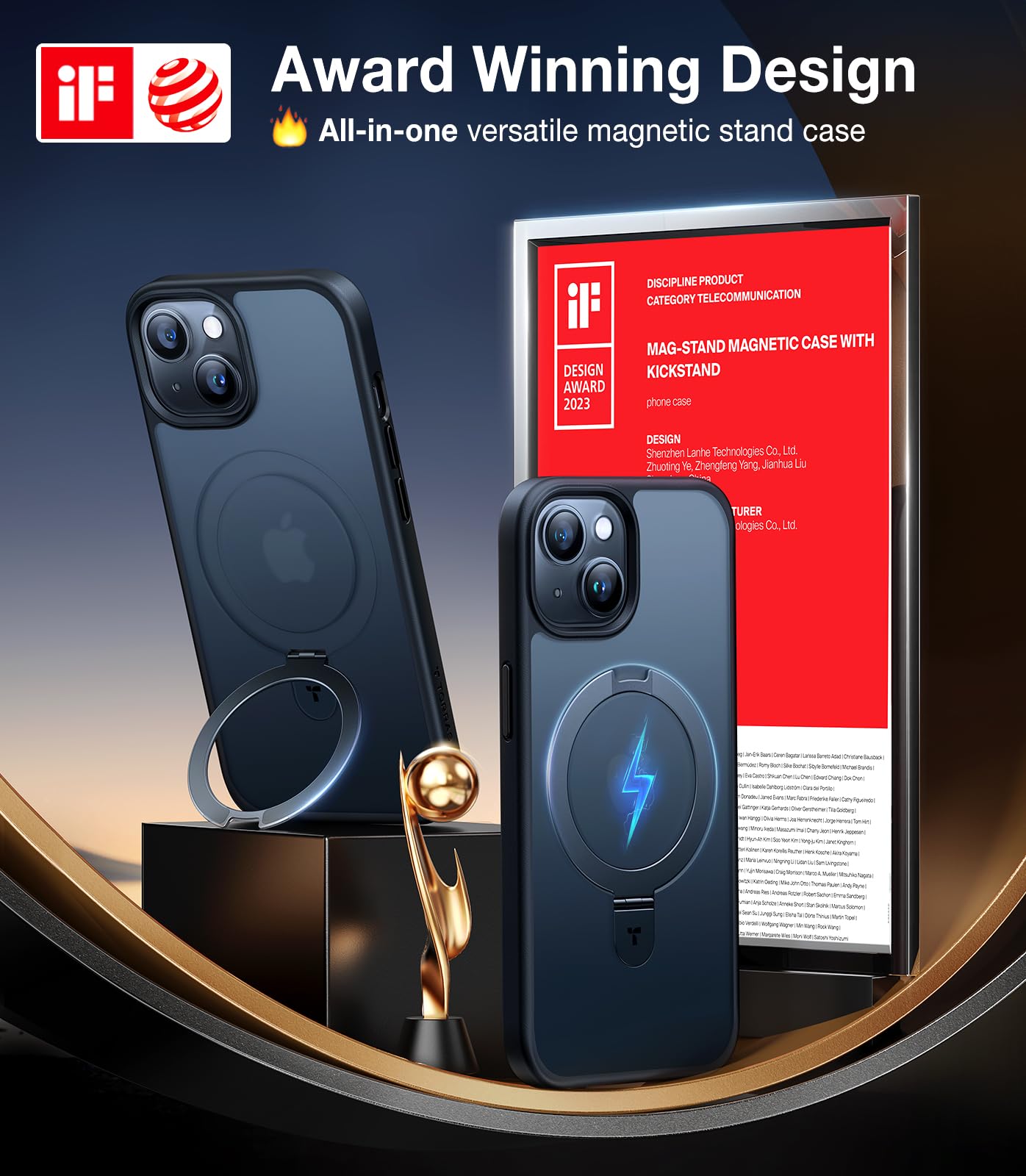 Foto 6 pulgar | Funda De Teléfono Torras Ultra Magnetic Ostand Para Iphone 15 Negra - Venta Internacional.