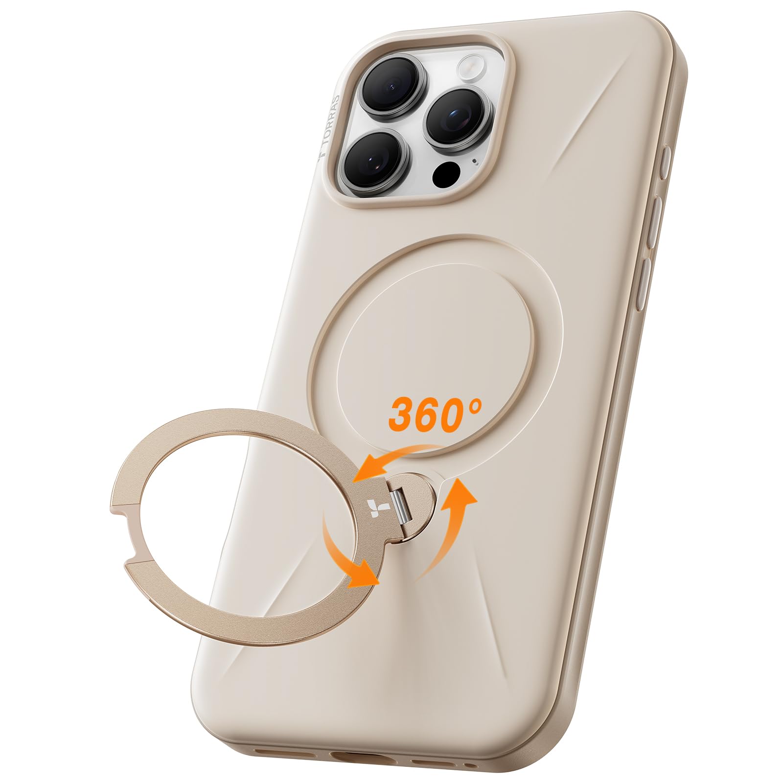 Funda De Teléfono Torras Ostand Spin Para Iphone 16 Pro Dune Beige - Venta Internacional.