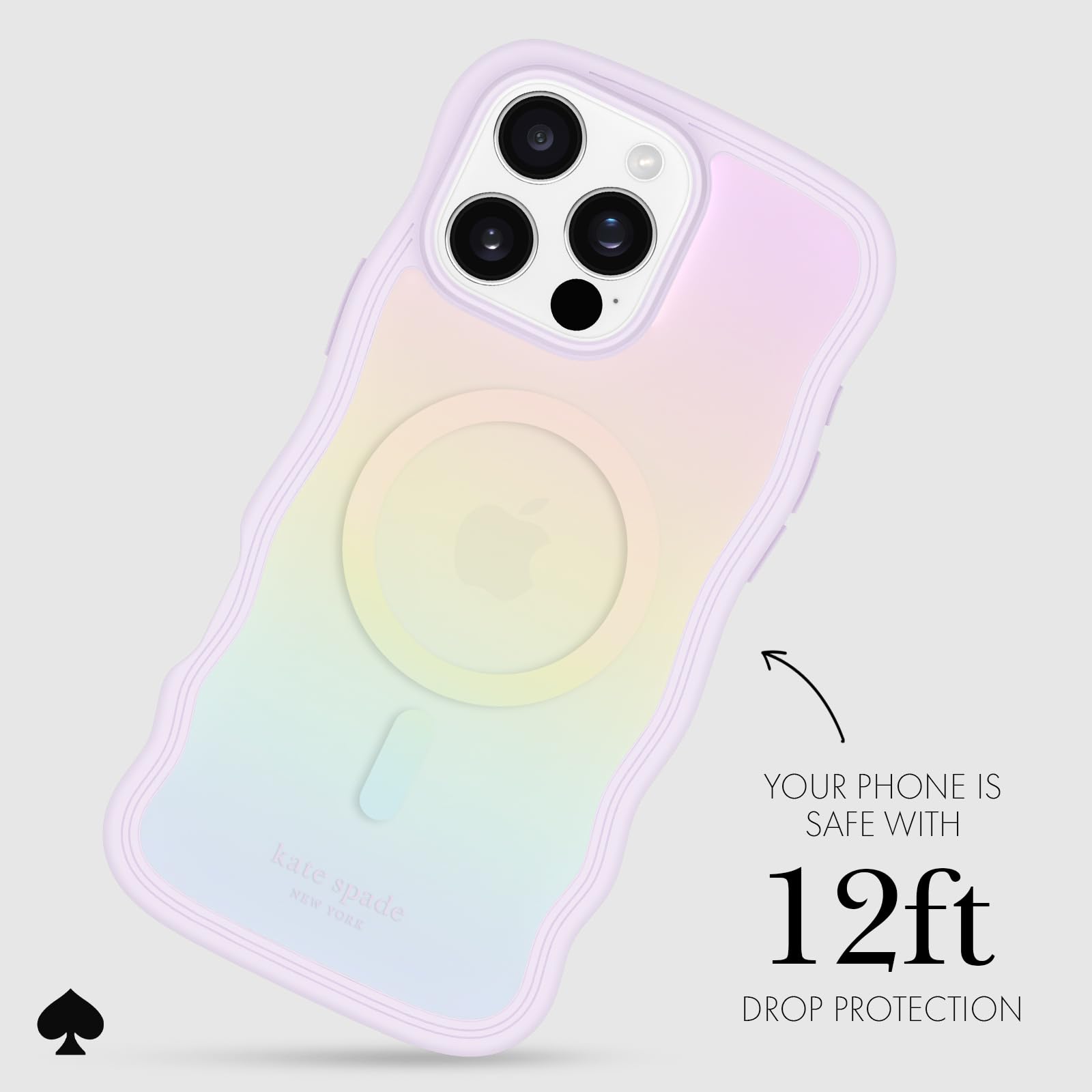 Foto 4 pulgar | Funda De Teléfono Kate Spade New York Para Iphone 16 Pro Max Wavy Opal - Venta Internacional.