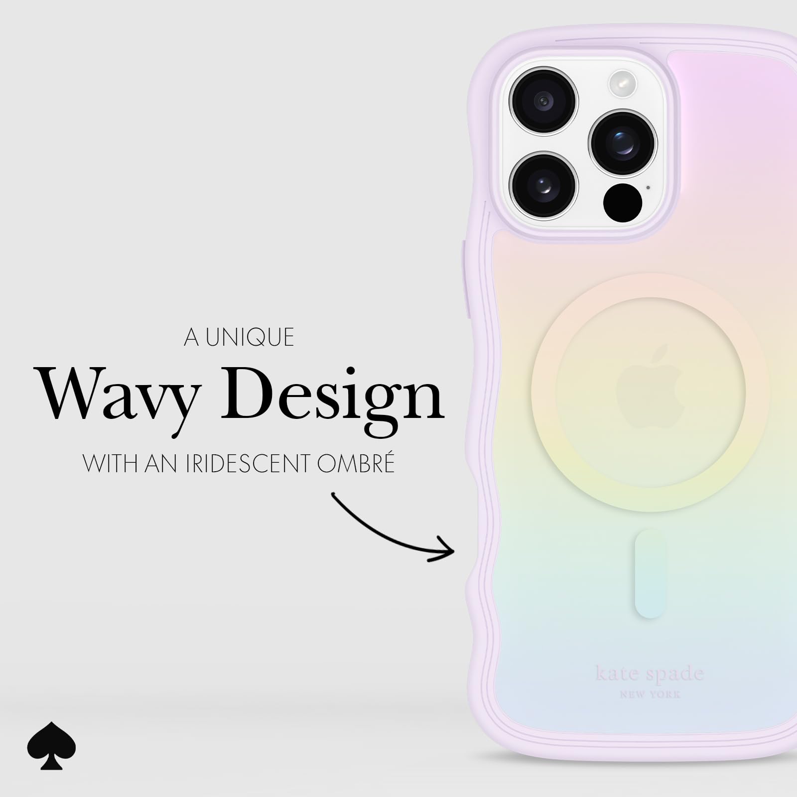 Foto 6 pulgar | Funda De Teléfono Kate Spade New York Para Iphone 16 Pro Max Wavy Opal - Venta Internacional.