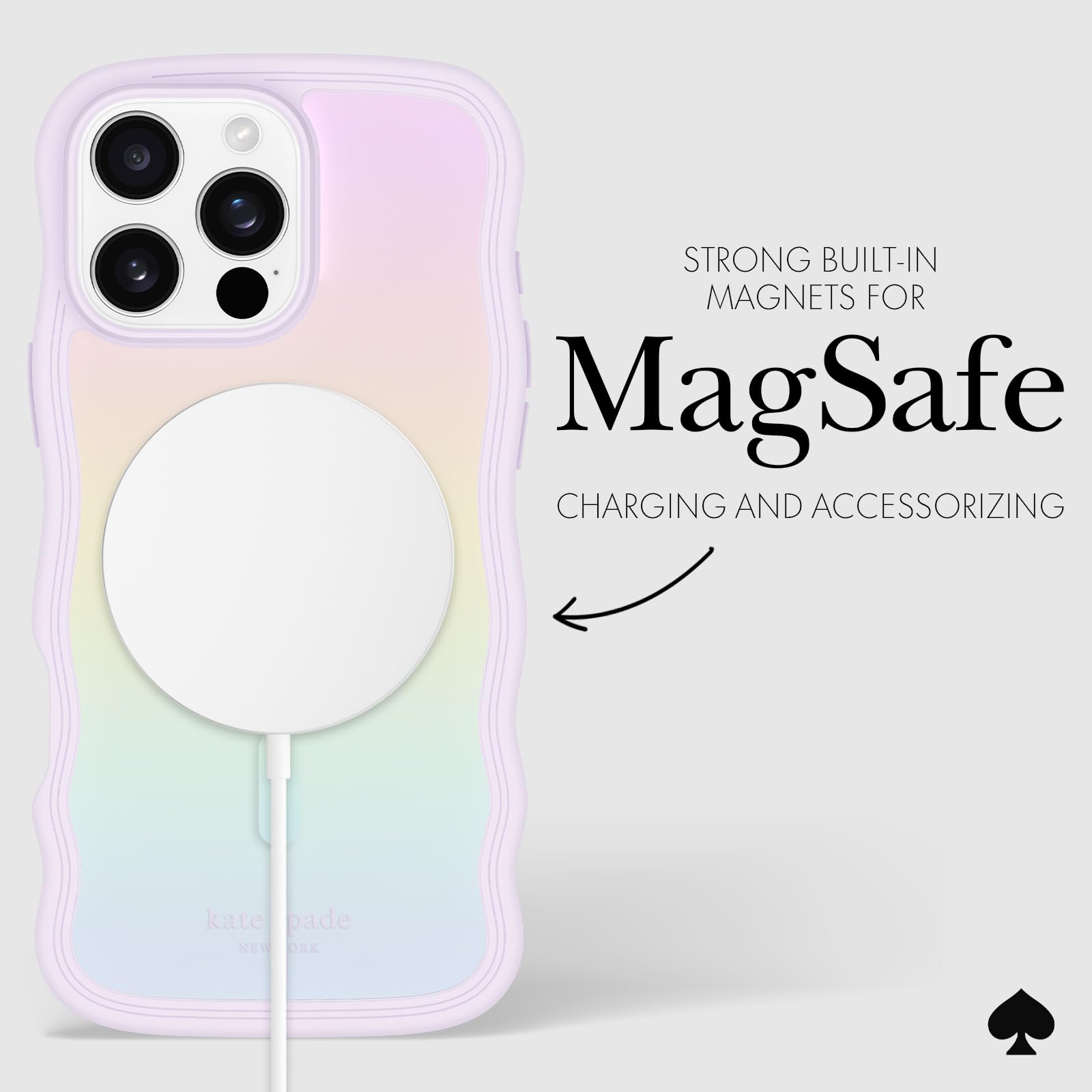 Foto 7 pulgar | Funda De Teléfono Kate Spade New York Para Iphone 16 Pro Max Wavy Opal - Venta Internacional.