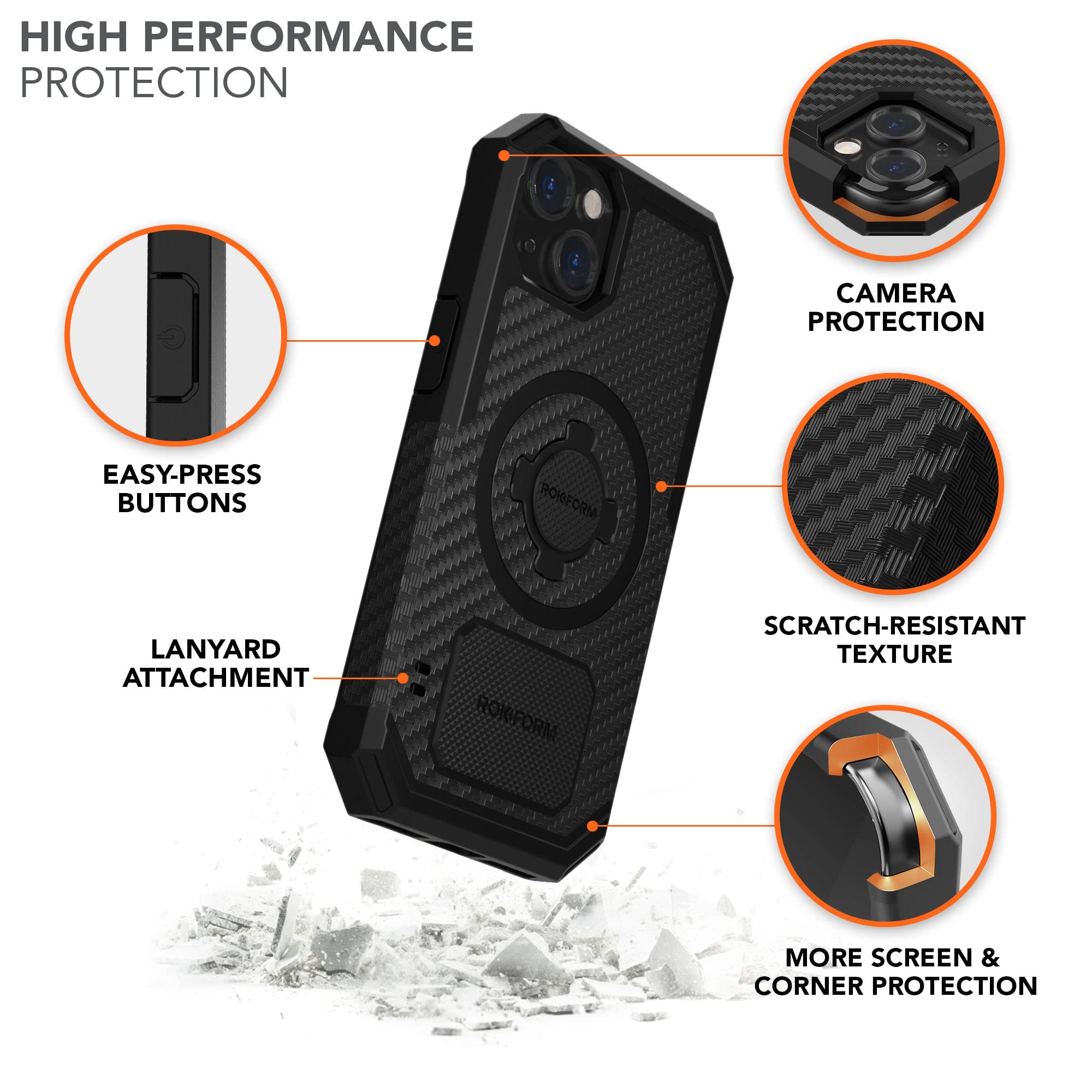 Foto 4 pulgar | Funda Para Teléfono Rokform Rugged Series Para Iphone 13 Con Magsafe Black - Venta Internacional.