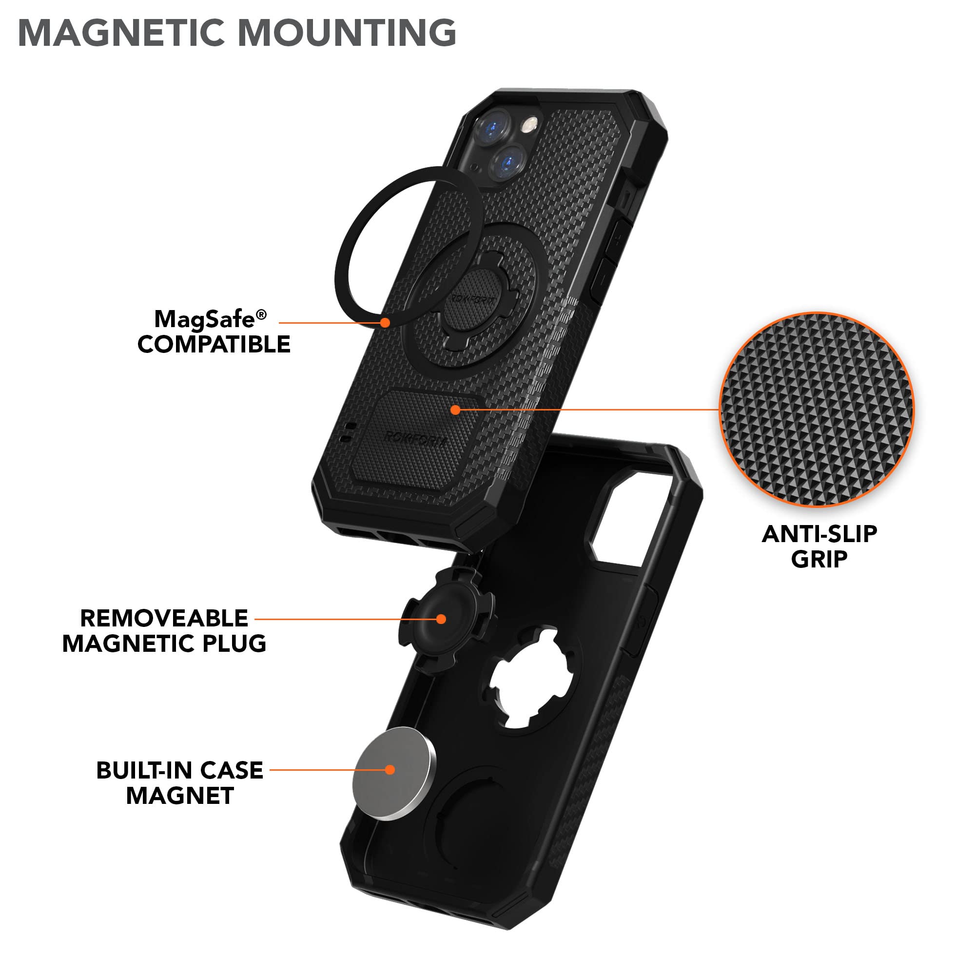Foto 5 pulgar | Funda Para Teléfono Rokform Rugged Series Para Iphone 13 Con Magsafe Black - Venta Internacional.