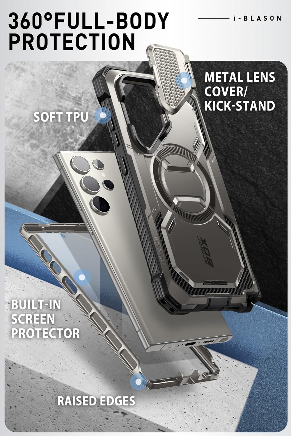 Foto 5 pulgar | Funda De Teléfono I-blason Armorbox Para Samsung Galaxy S24 Ultra - Venta Internacional.