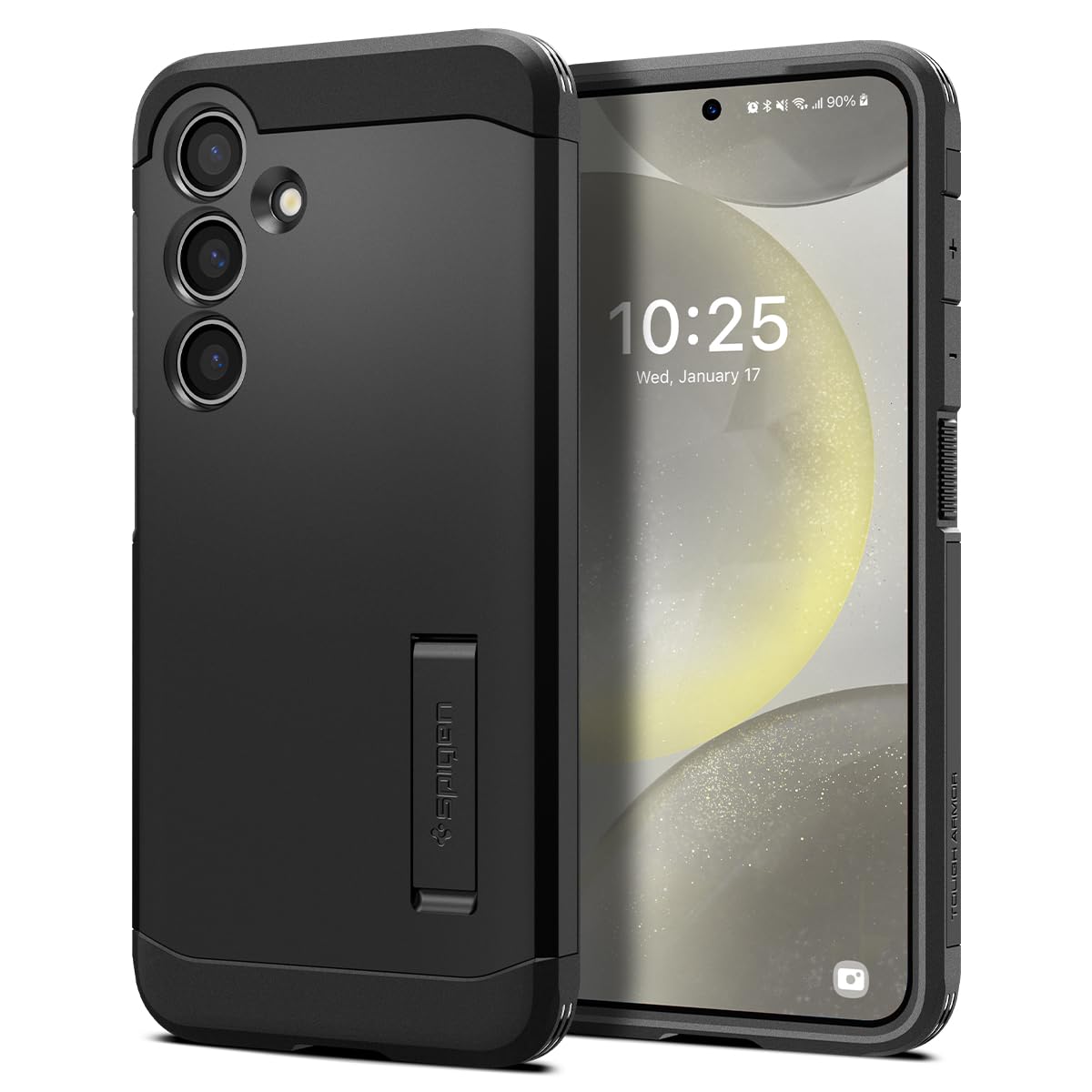 Funda Spigen Tough Armor Para Galaxy S24 Con Soporte, Color Negro - Venta Internacional.