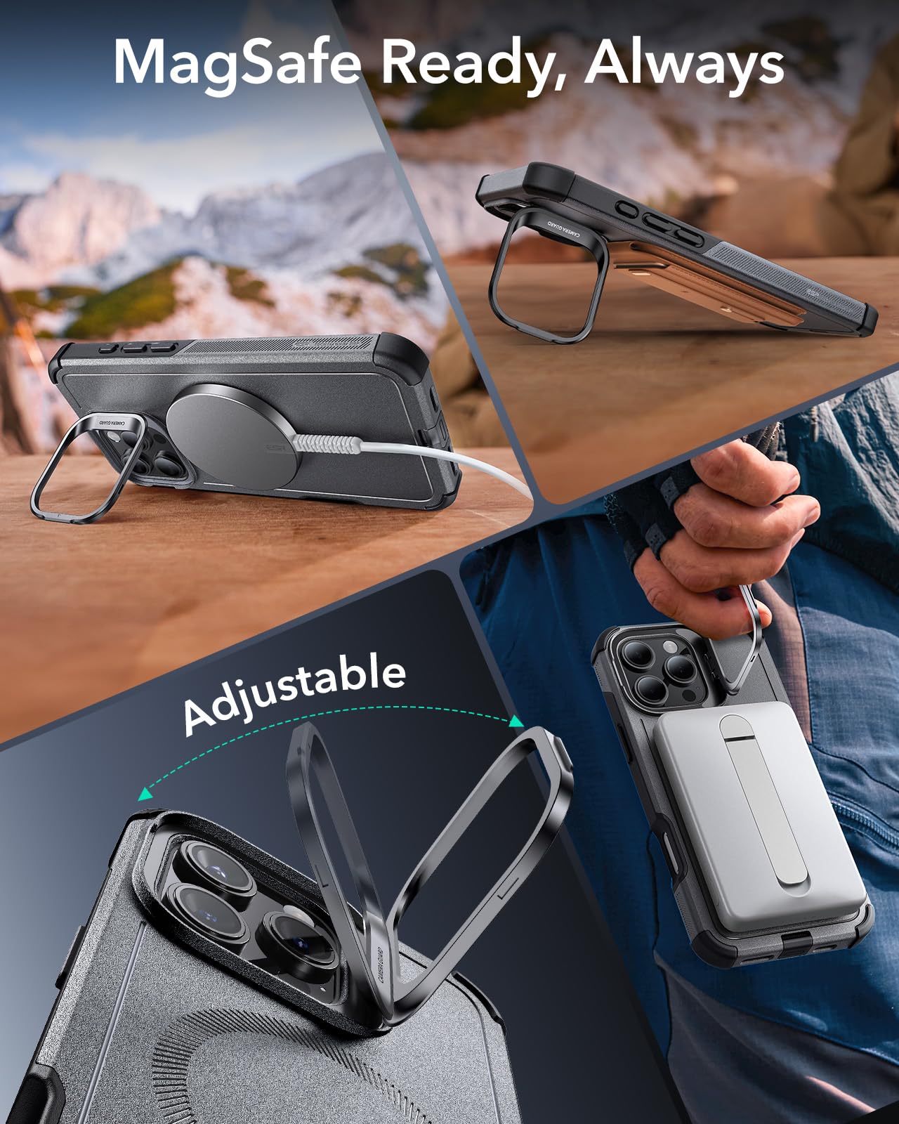 Foto 6 | Funda Esr Para Iphone 16 Pro Con Soporte Magnético, Color Gris - Venta Internacional.