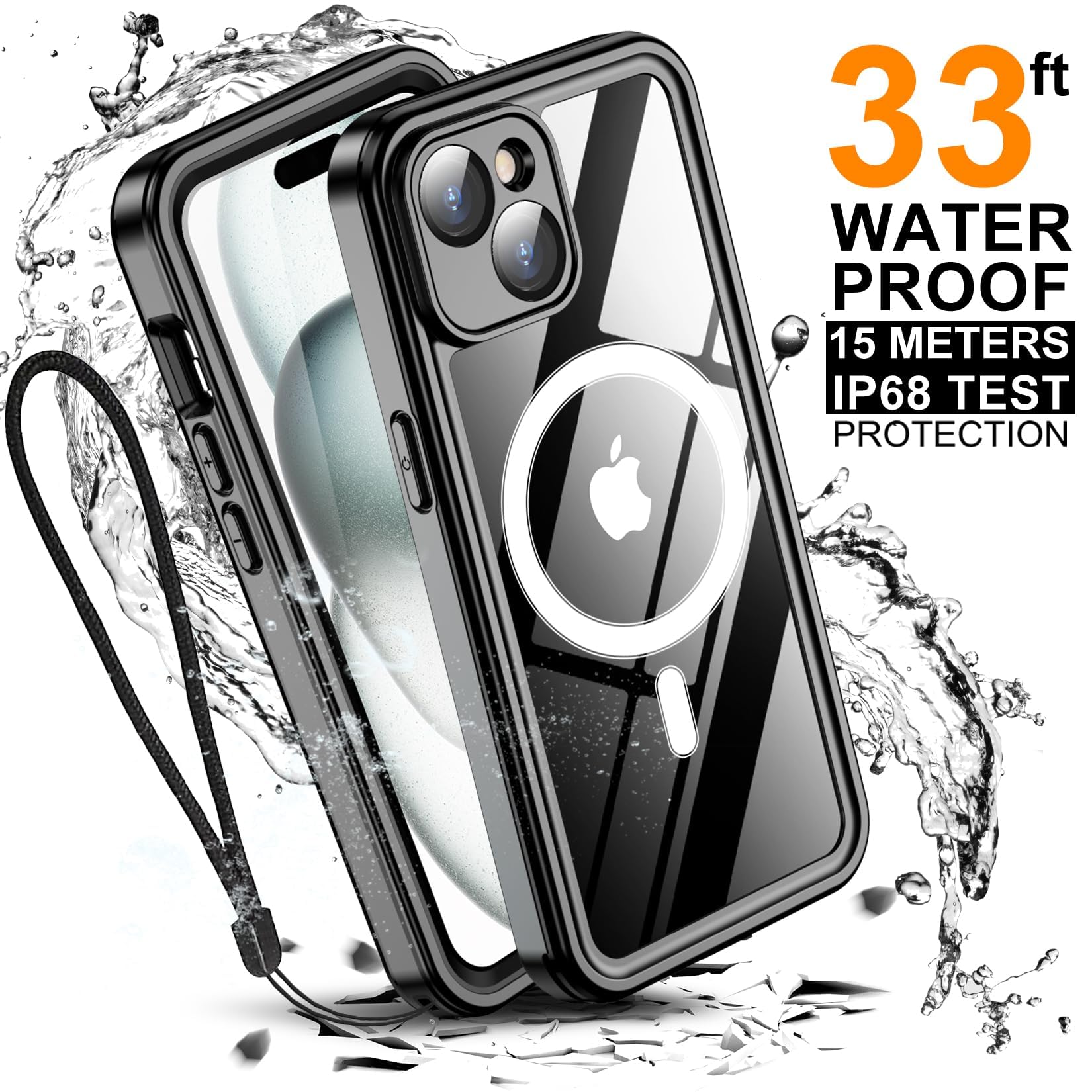 Foto 5 pulgar | Funda De Teléfono Temdan Magnética Impermeable Para Iphone 15 De 6.1 Pulgadas - Venta Internacional.