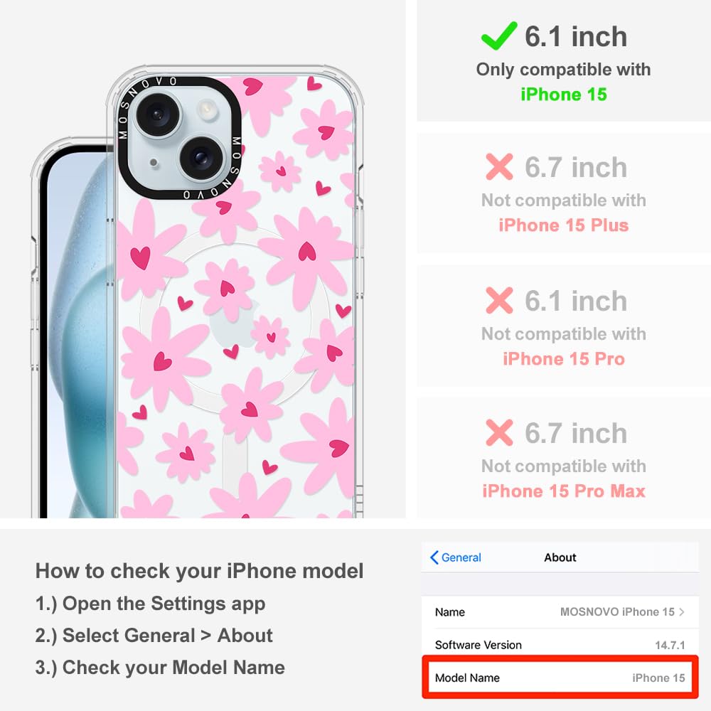 Foto 3 pulgar | Funda Para Teléfono Mosnovo Compatible Con Iphone 15 Love In Bloom - Venta Internacional.