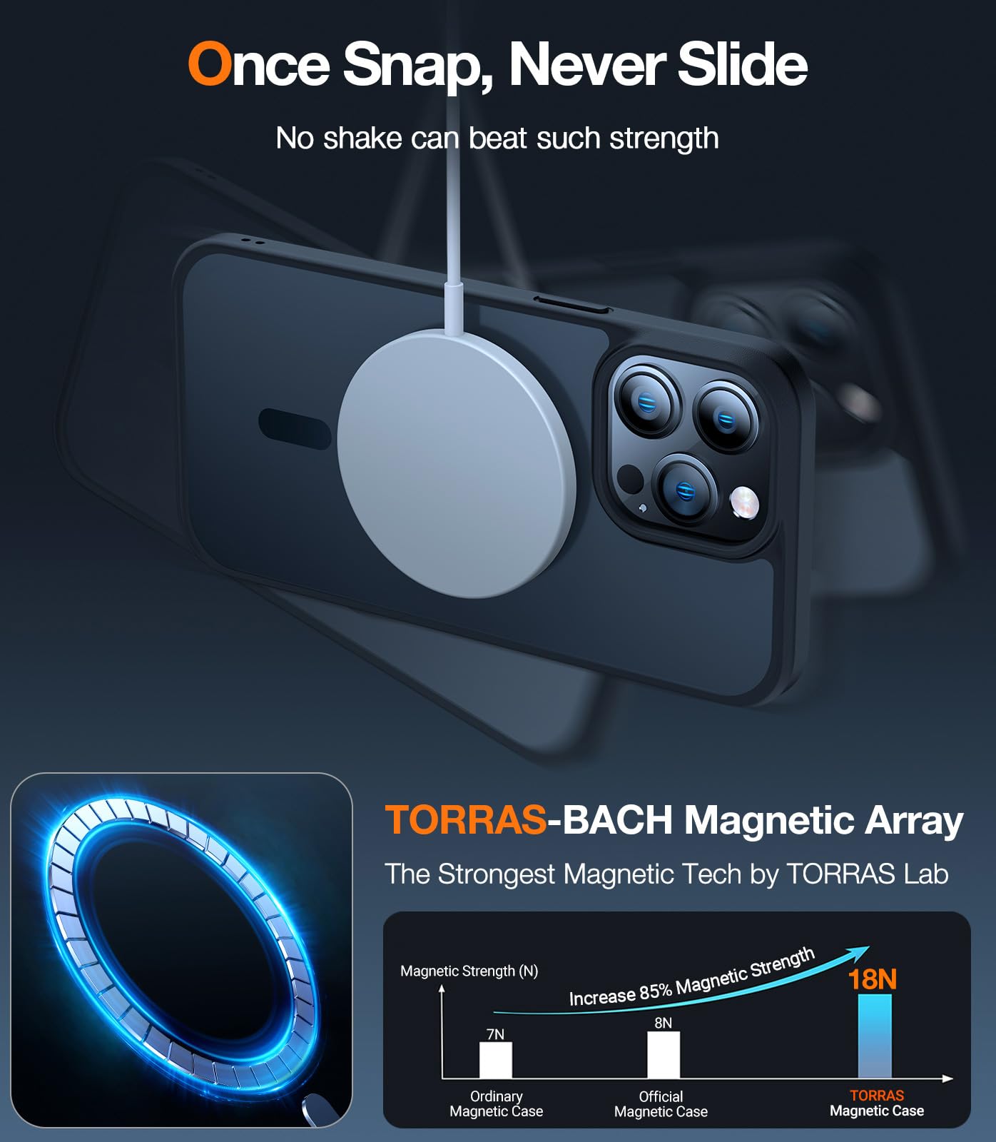 Foto 4 pulgar | Funda De Teléfono Torras Stronger Magnetic Para Iphone 14 Pro - Venta Internacional.