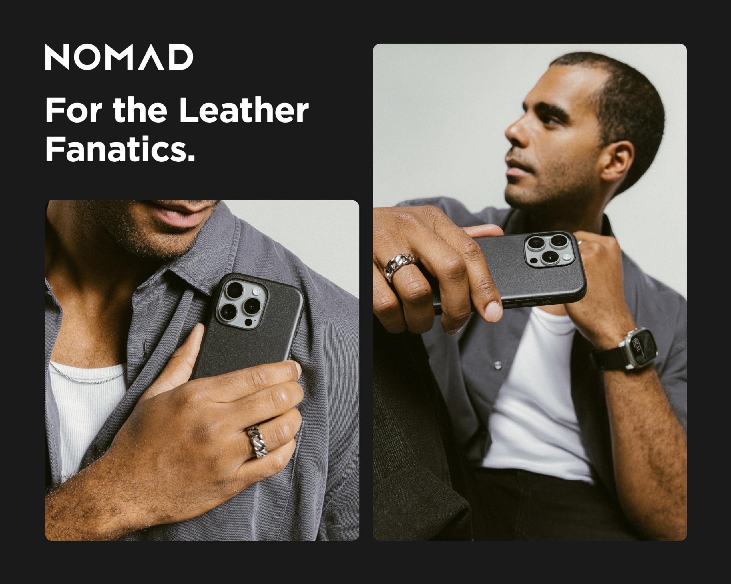 Foto 7 pulgar | Funda De Piel Para Iphone 16 Pro Nomad Modern Black - Venta Internacional.