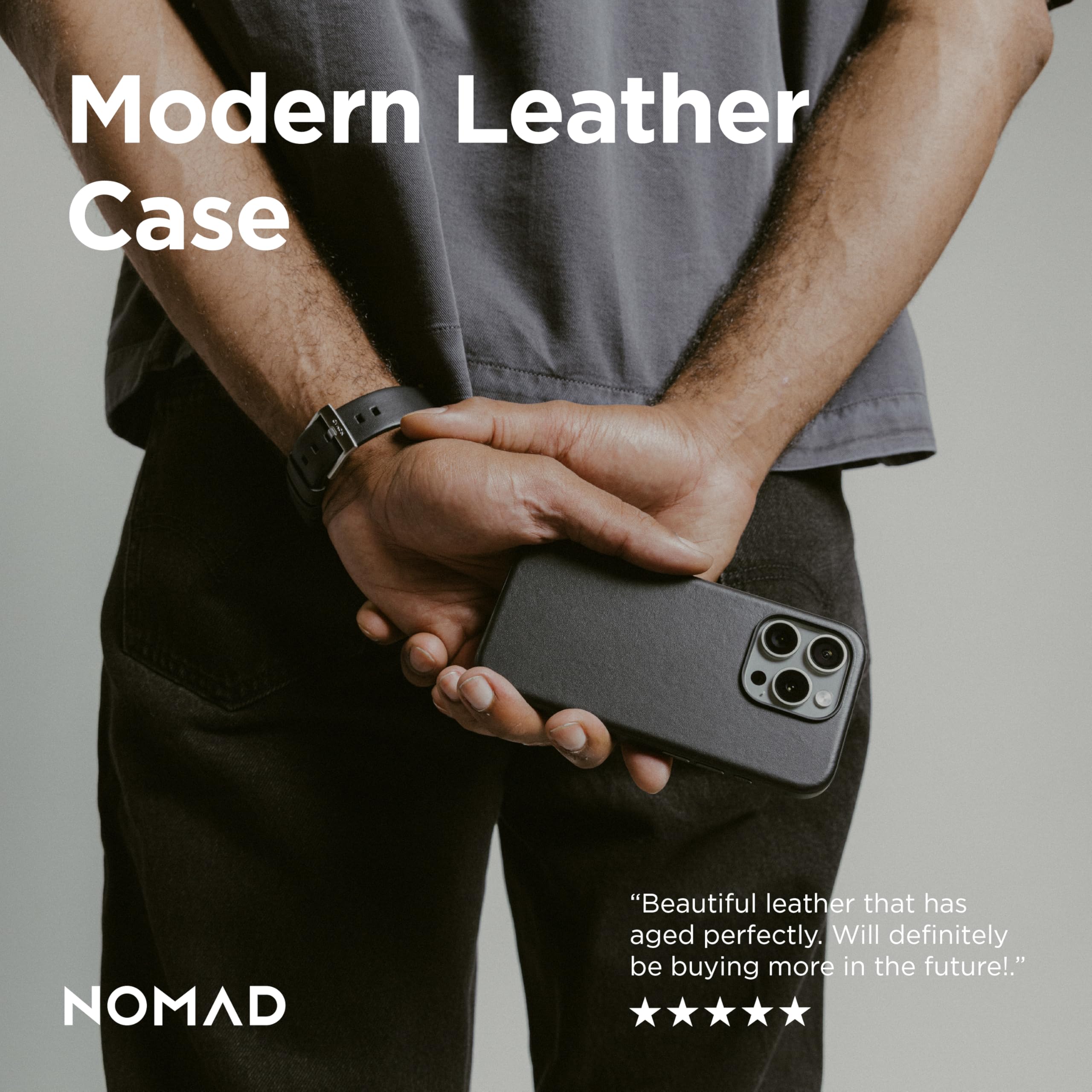 Foto 8 pulgar | Funda De Piel Para Iphone 16 Pro Nomad Modern Black - Venta Internacional.