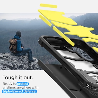 Foto 4 | Funda Spigen Tough Armor Para Galaxy S24 Plus Con Soporte, Color Negro - Venta Internacional.