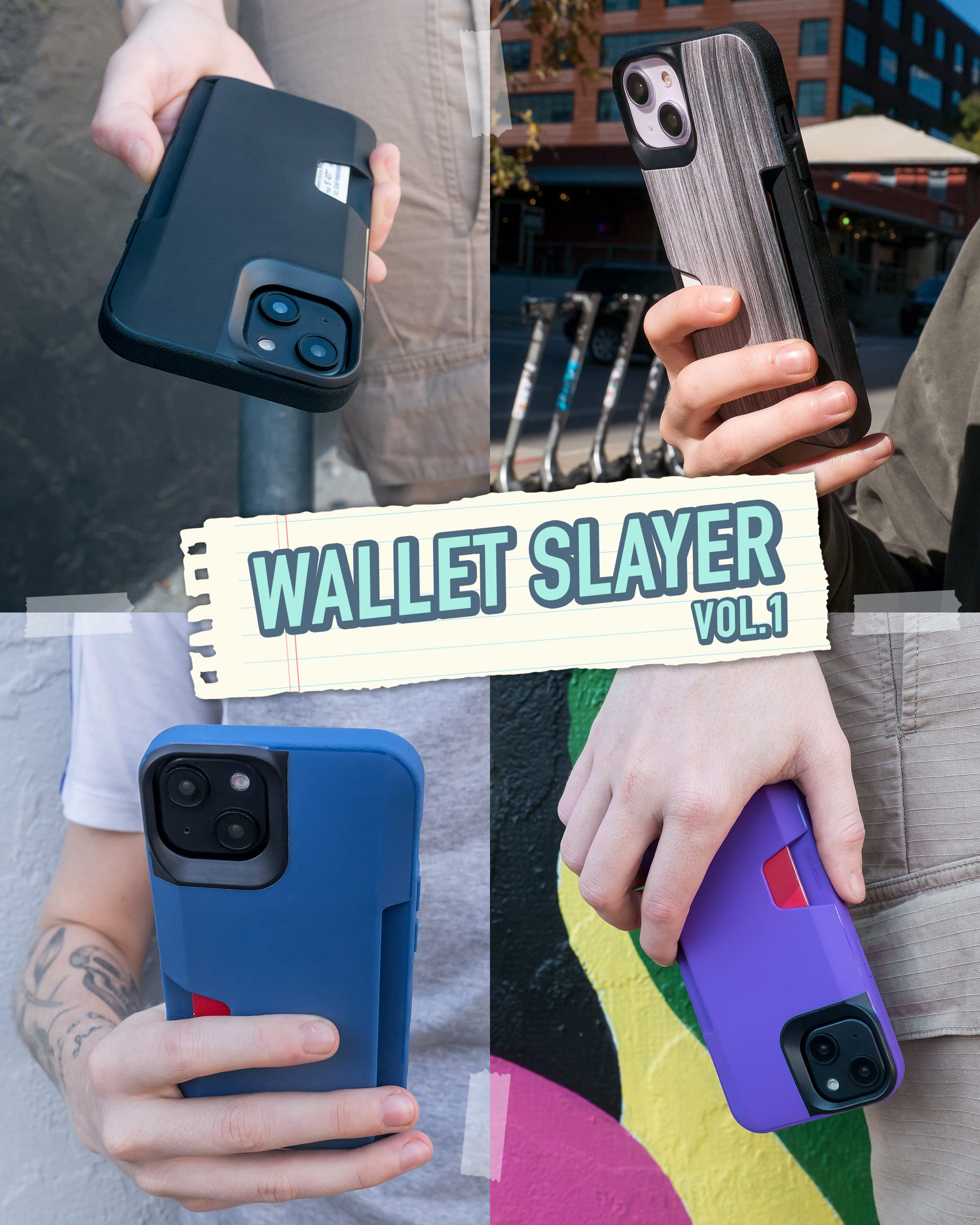 Foto 7 pulgar | Funda Tipo Cartera Smartish  Para Iphone 14 Wallet Slayer Vol. 1, Negra - Venta Internacional.