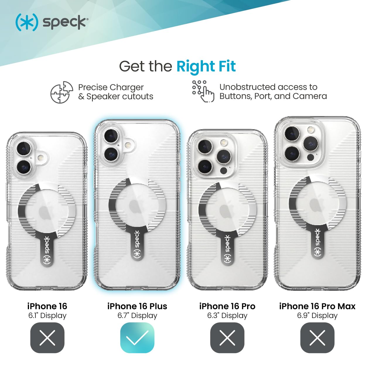 Foto 4 pulgar | Funda Para Teléfono Speck Clear Gemshell Magsafe Para Iphone 16 Plus - Venta Internacional.