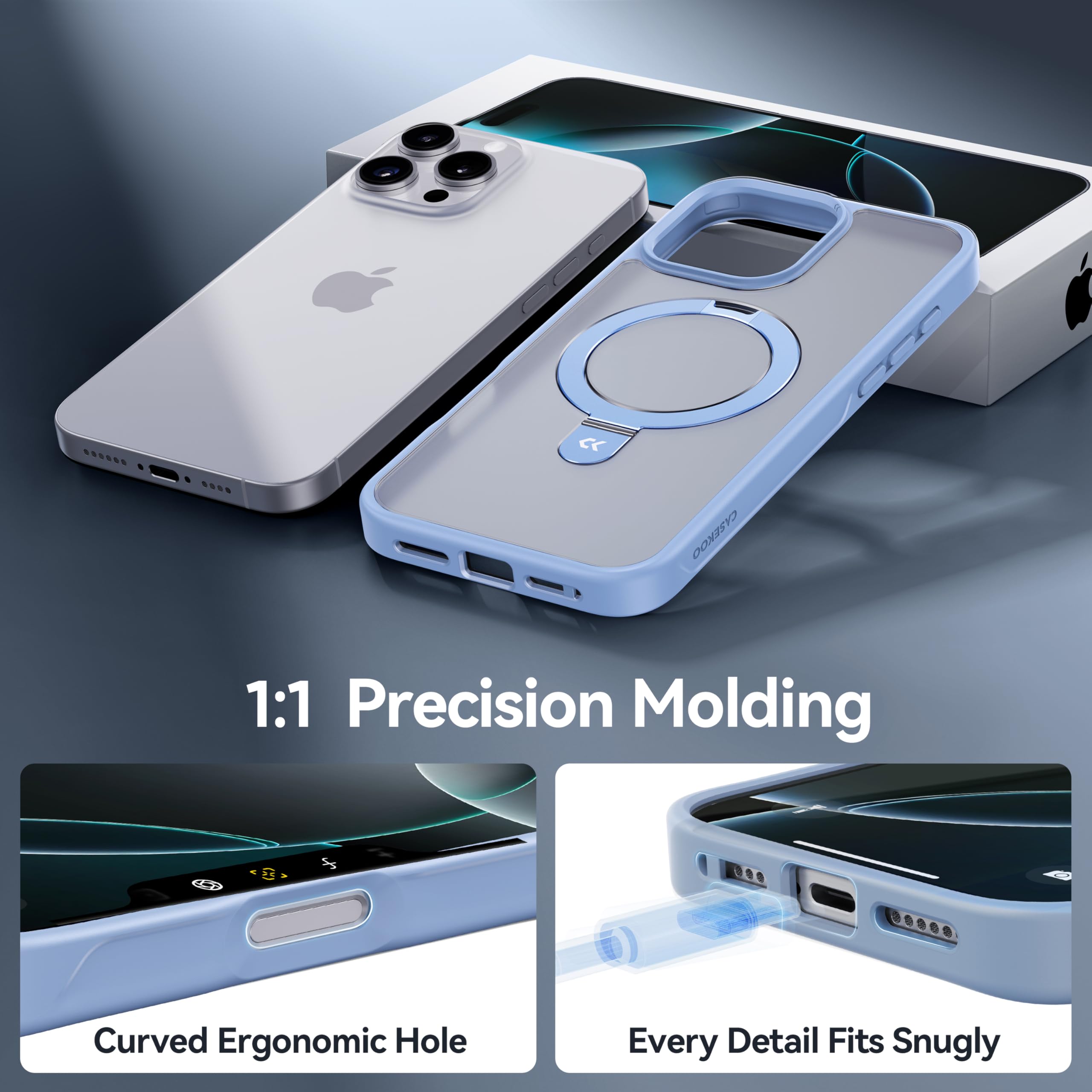 Foto 8 pulgar | Funda De Teléfono Casekoo Diseñada Para Iphone 16 Pro Con Soporte - Venta Internacional.