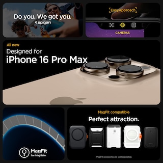 Foto 2 | Funda Spigen Ultra Hybrid Magfit Para Iphone 16 Pro Max Carbon - Venta Internacional.
