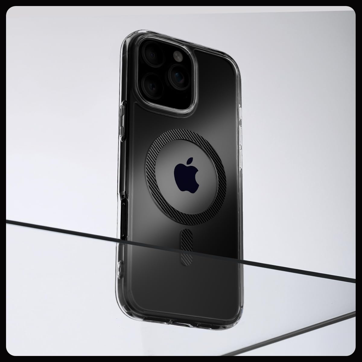 Foto 3 | Funda Spigen Ultra Hybrid Magfit Para Iphone 16 Pro Max Carbon - Venta Internacional.