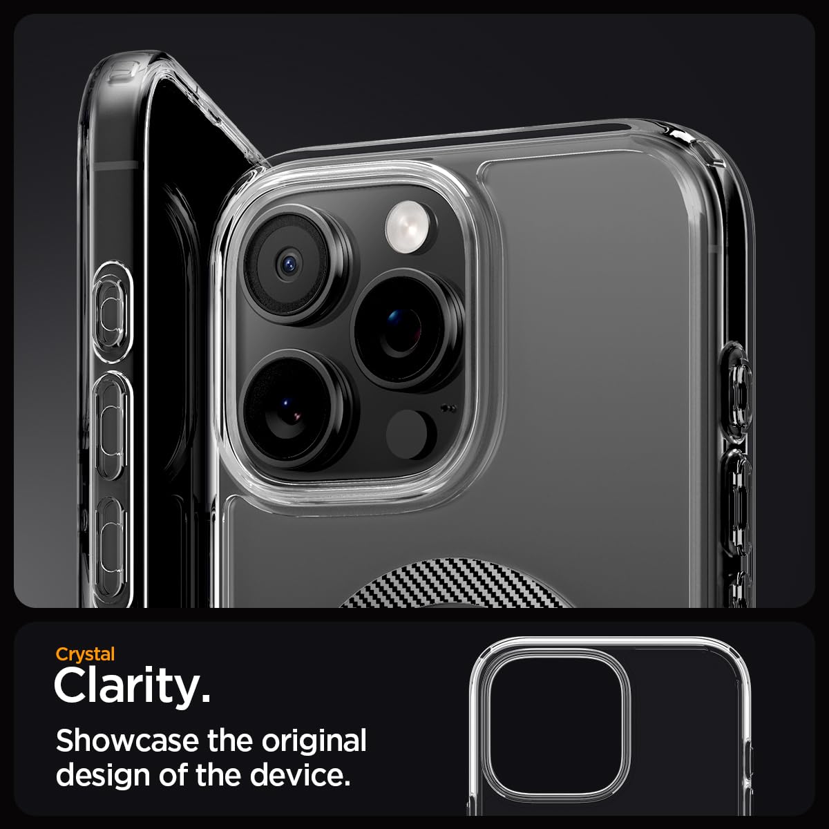 Foto 6 pulgar | Funda Spigen Ultra Hybrid Magfit Para Iphone 16 Pro Max Carbon - Venta Internacional.