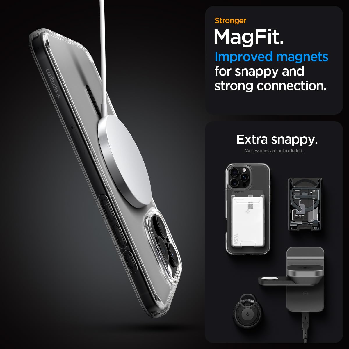 Foto 7 pulgar | Funda Spigen Ultra Hybrid Magfit Para Iphone 16 Pro Max Carbon - Venta Internacional.