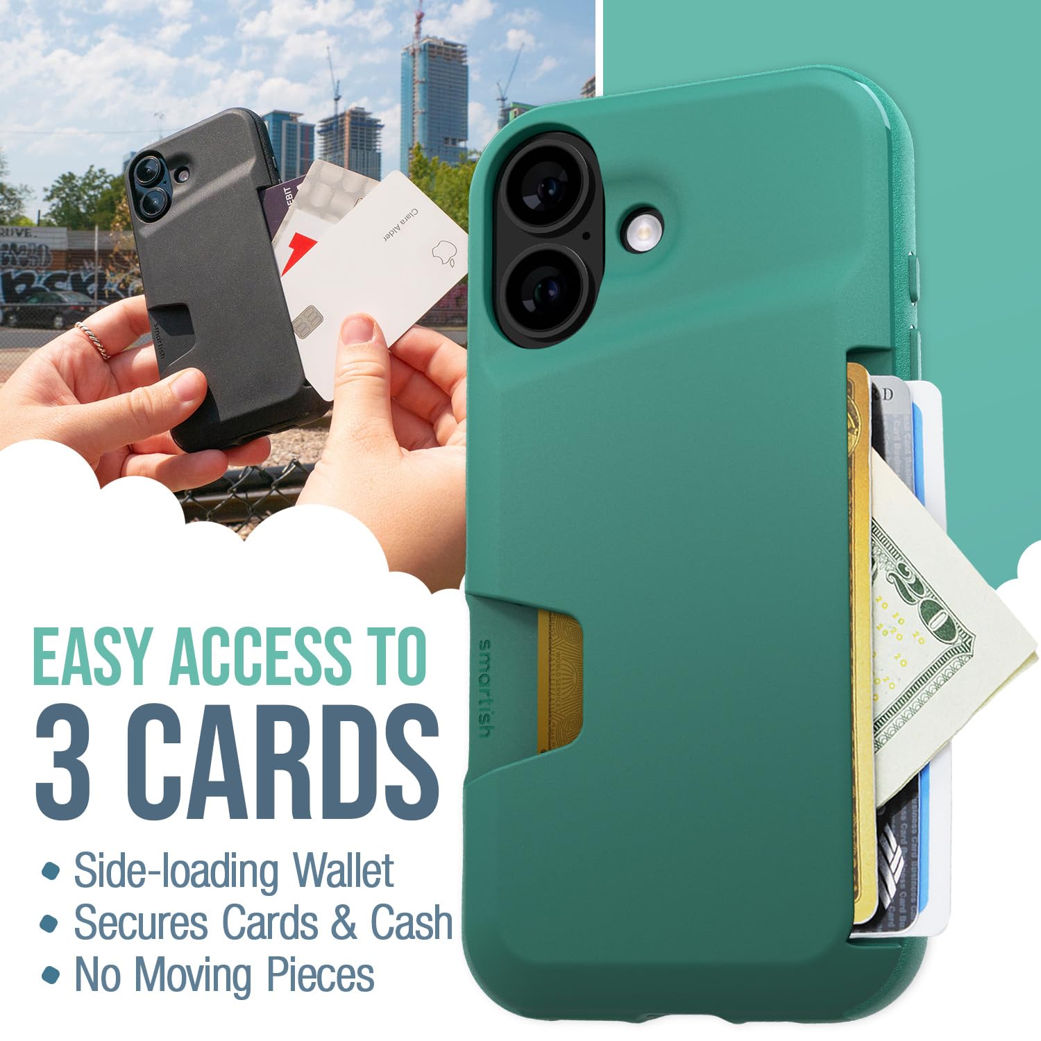 Foto 3 pulgar | Funda Tipo Cartera Smartish  Wallet Slayer Vol. 1 Para Iphone 16 - Venta Internacional.