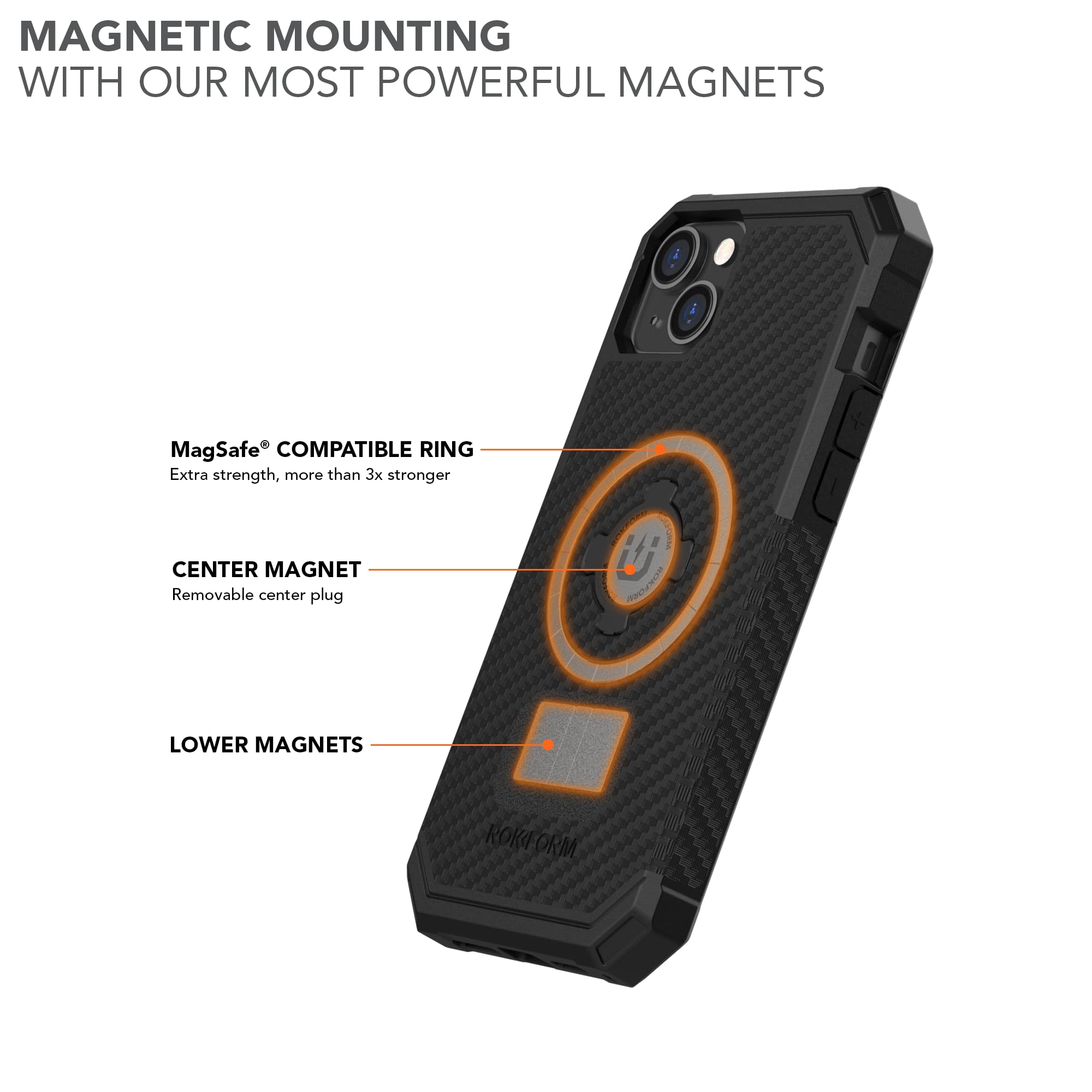 Foto 4 pulgar | Funda Magnética Rokform Rugged Series Para Iphone 14 Plus, Color Negro - Venta Internacional.