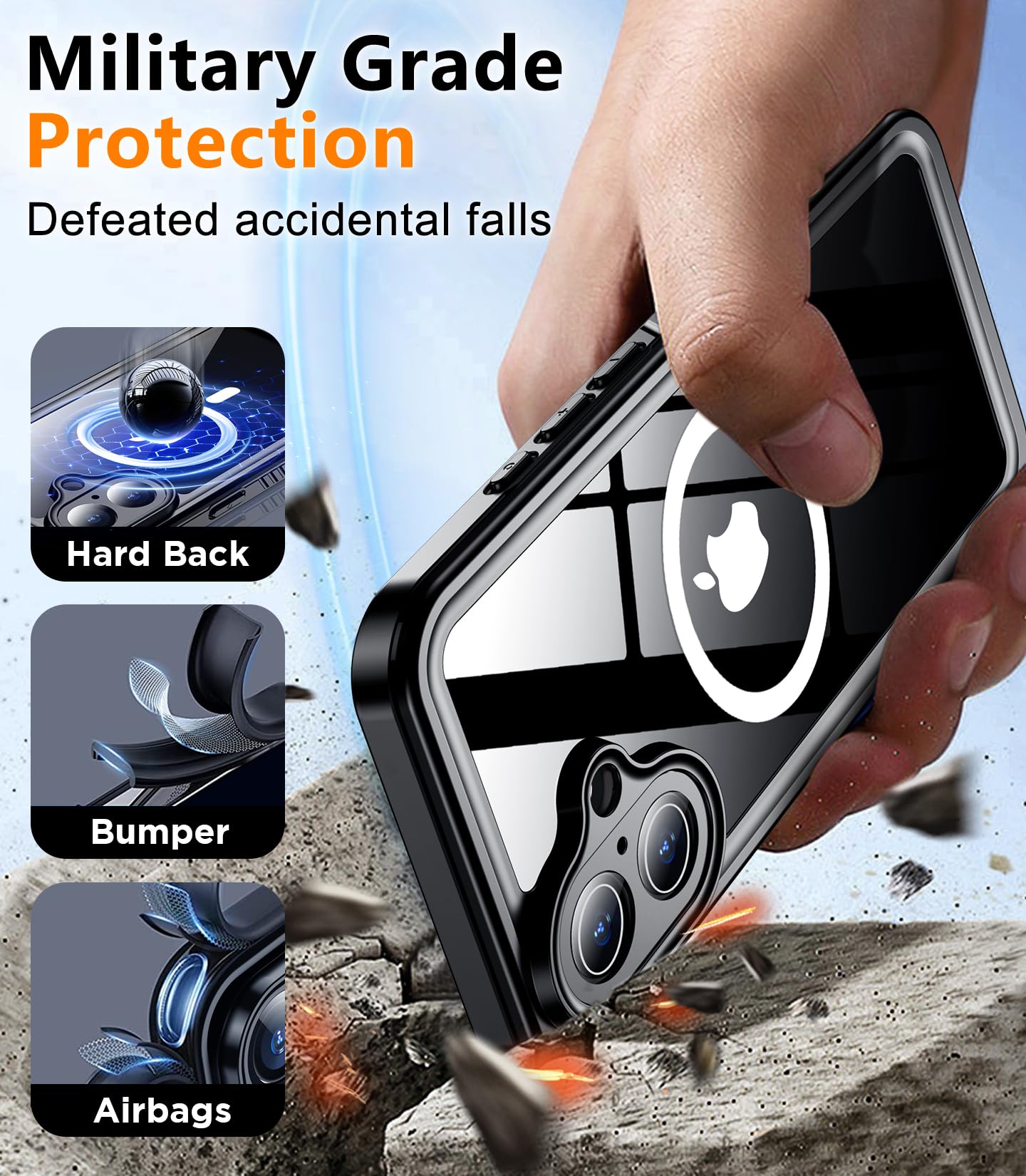 Foto 4 pulgar | Funda De Teléfono Temdan Magnética Impermeable Para Iphone 16 Plus - Venta Internacional.