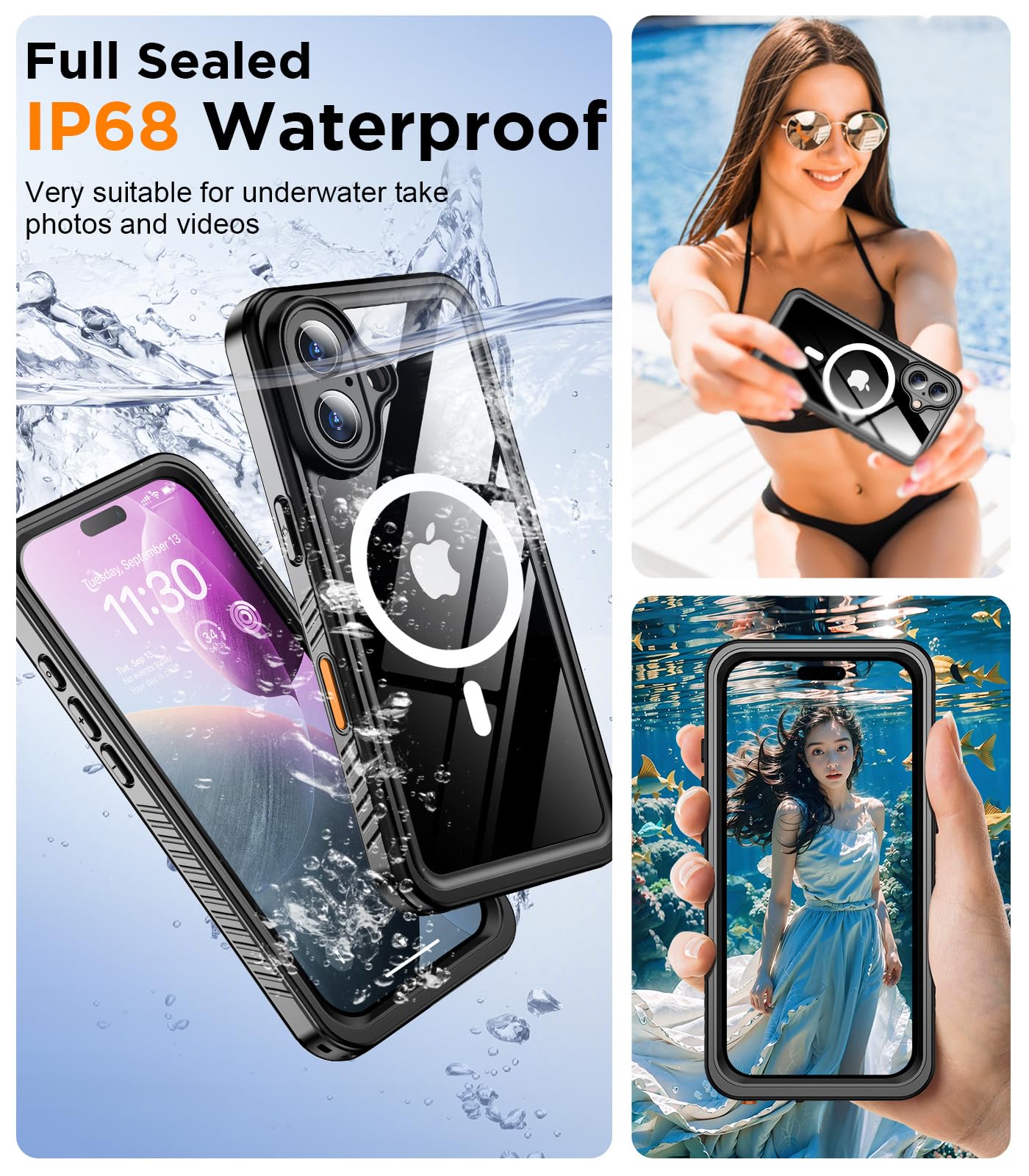 Foto 5 pulgar | Funda De Teléfono Temdan Magnética Impermeable Para Iphone 16 Plus - Venta Internacional.