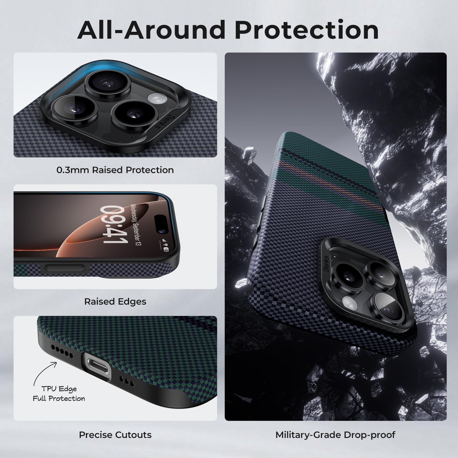 Foto 6 pulgar | Funda Benks Aurora Armorpro Para Iphone 16 Pro Con Magsafe - Venta Internacional.