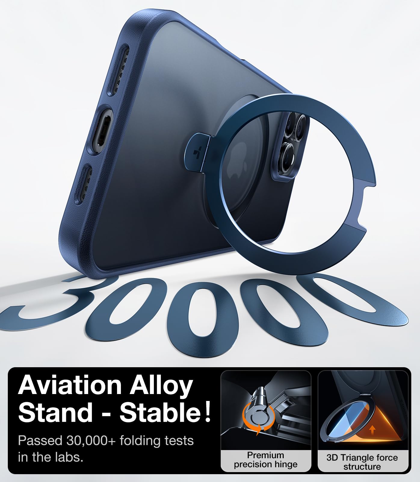 Foto 8 pulgar | Funda Con Soporte Magnético Torras Para Iphone 16 Pro Max, Color Azul - Venta Internacional.