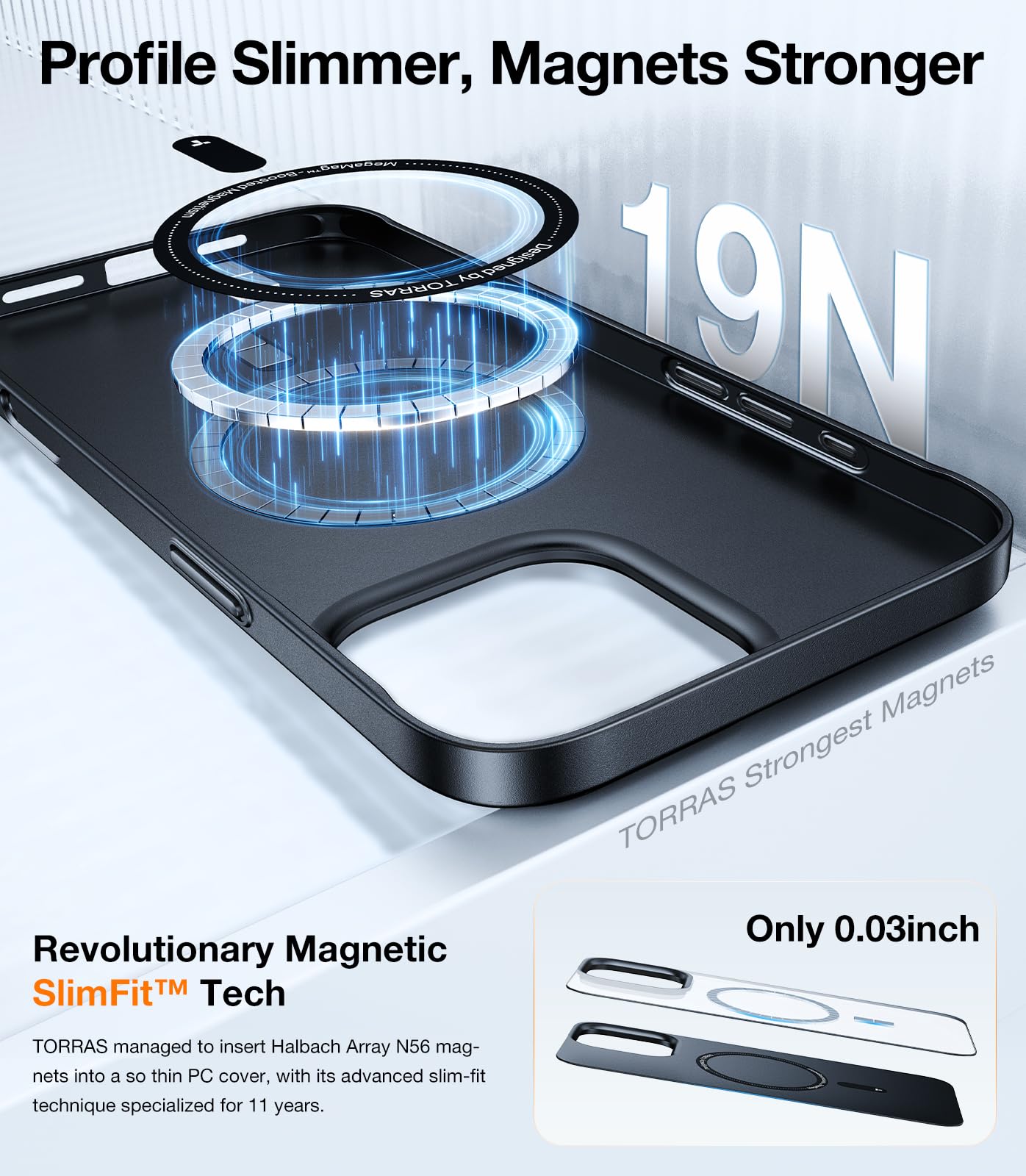 Foto 5 pulgar | Funda De Teléfono Torras Magnetic Slim Fit Para Iphone 16 Pro Negra - Venta Internacional.