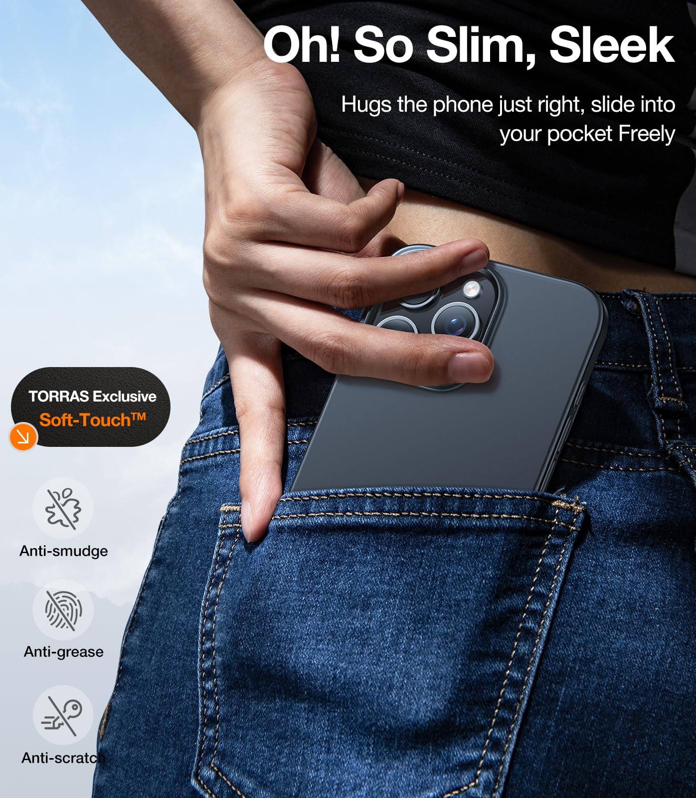 Foto 7 pulgar | Funda De Teléfono Torras Magnetic Slim Fit Para Iphone 16 Pro Negra - Venta Internacional.