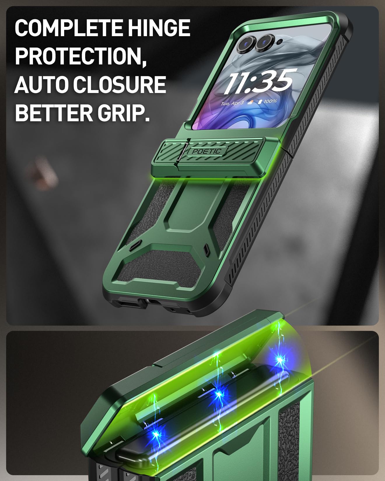Foto 6 pulgar | Funda Poetic Spartan Para Motorola Moto Razr 2024 Con Soporte - Venta Internacional.