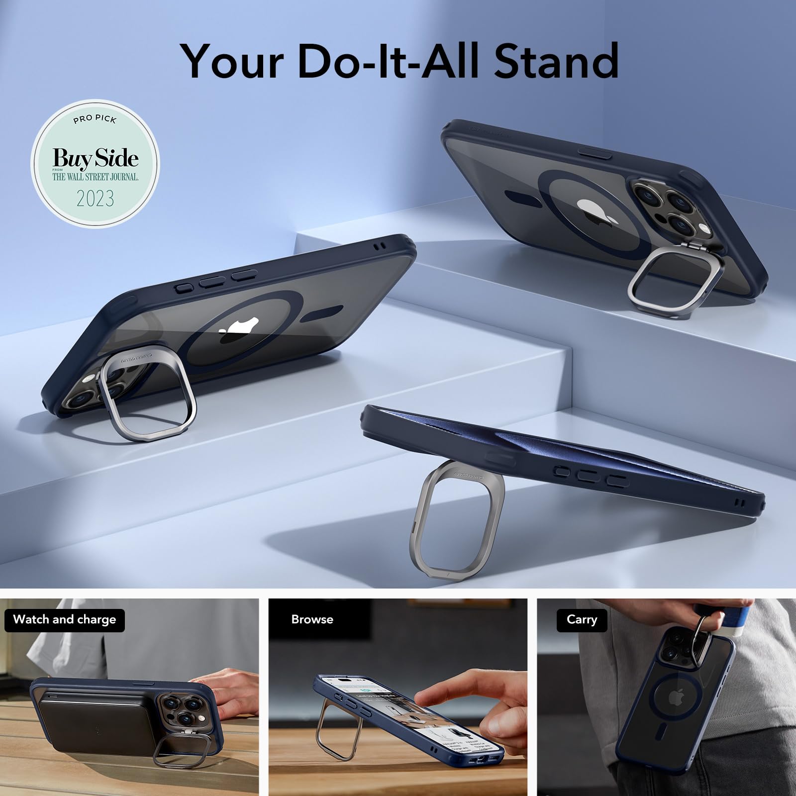 Foto 7 pulgar | Funda De Teléfono Esr Para Iphone 15 Pro Max Con Magsafe Clear Azul Oscuro - Venta Internacional.
