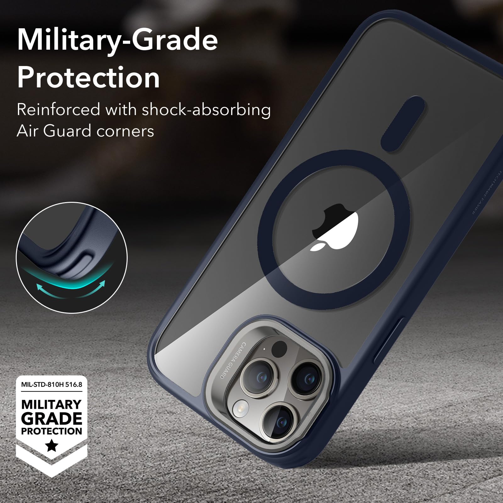 Foto 8 pulgar | Funda De Teléfono Esr Para Iphone 15 Pro Max Con Magsafe Clear Azul Oscuro - Venta Internacional.