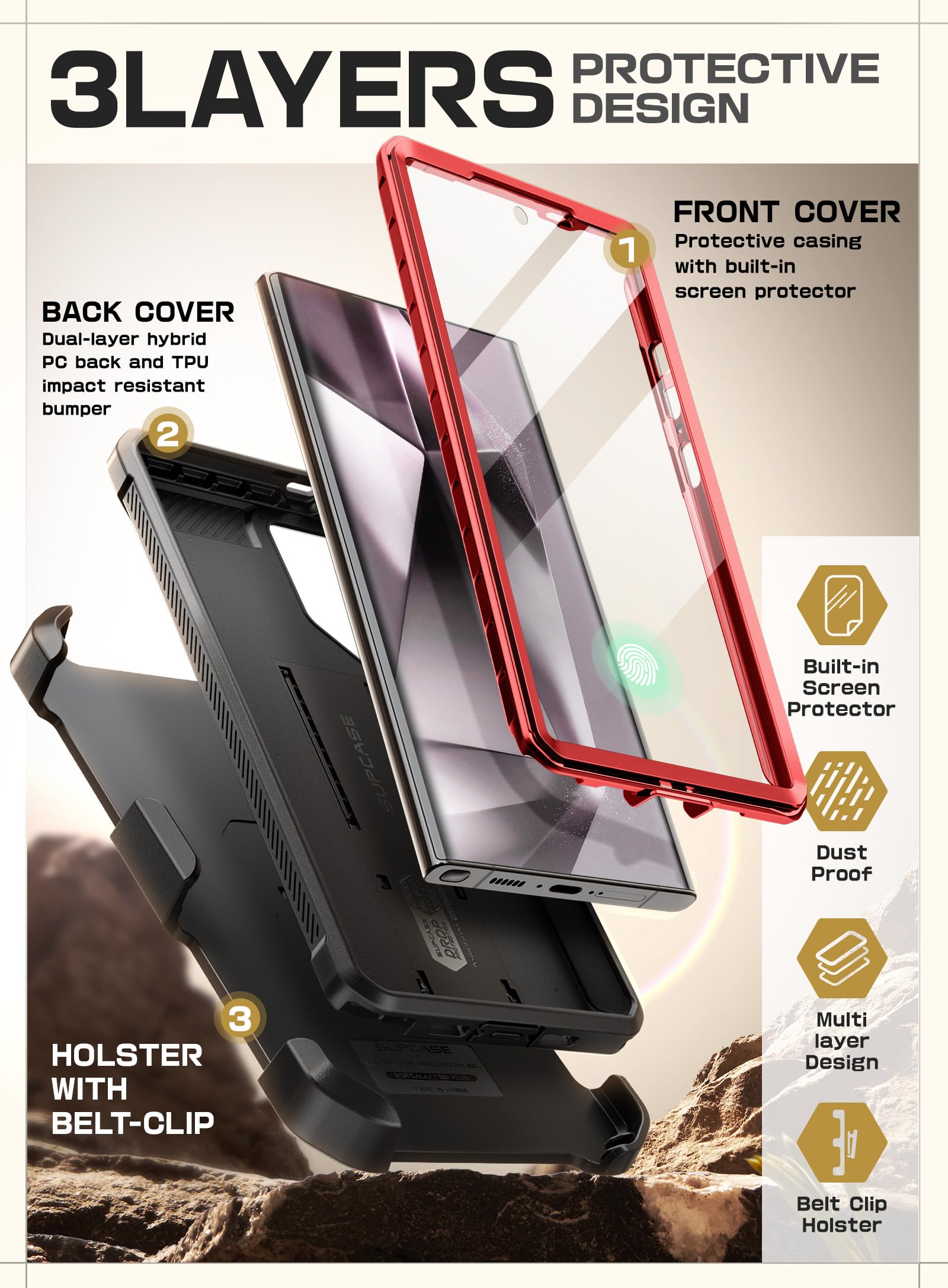 Foto 6 pulgar | Funda Para Teléfono Supcase Unicorn Beetle Pro Samsung S24 Ultra - Venta Internacional.