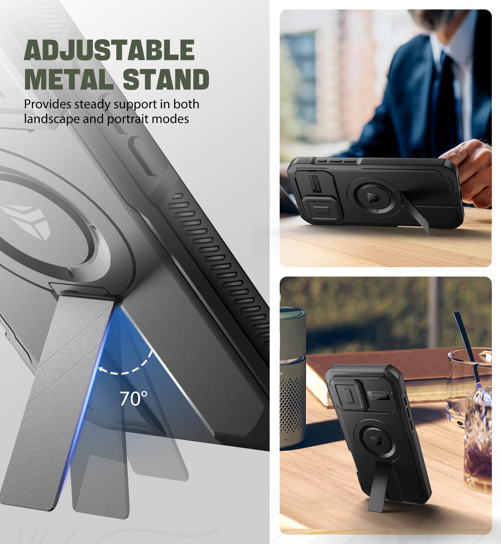 Foto 5 | Funda Dexnor Para Iphone 16 Pro Max Con Cámara Deslizante Negra - Venta Internacional.