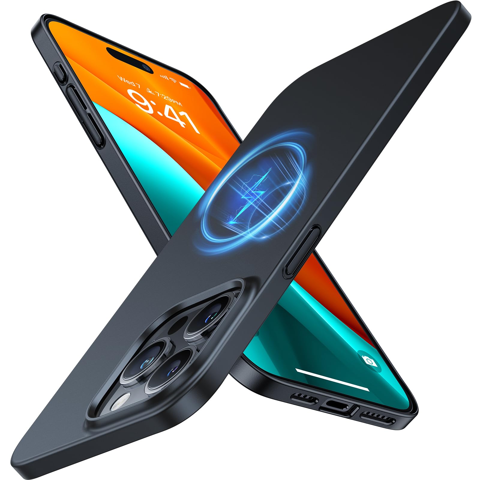 Funda Para Teléfono Torras Magnetic Slim Fit Para Iphone 15 Pro, Negra - Venta Internacional.