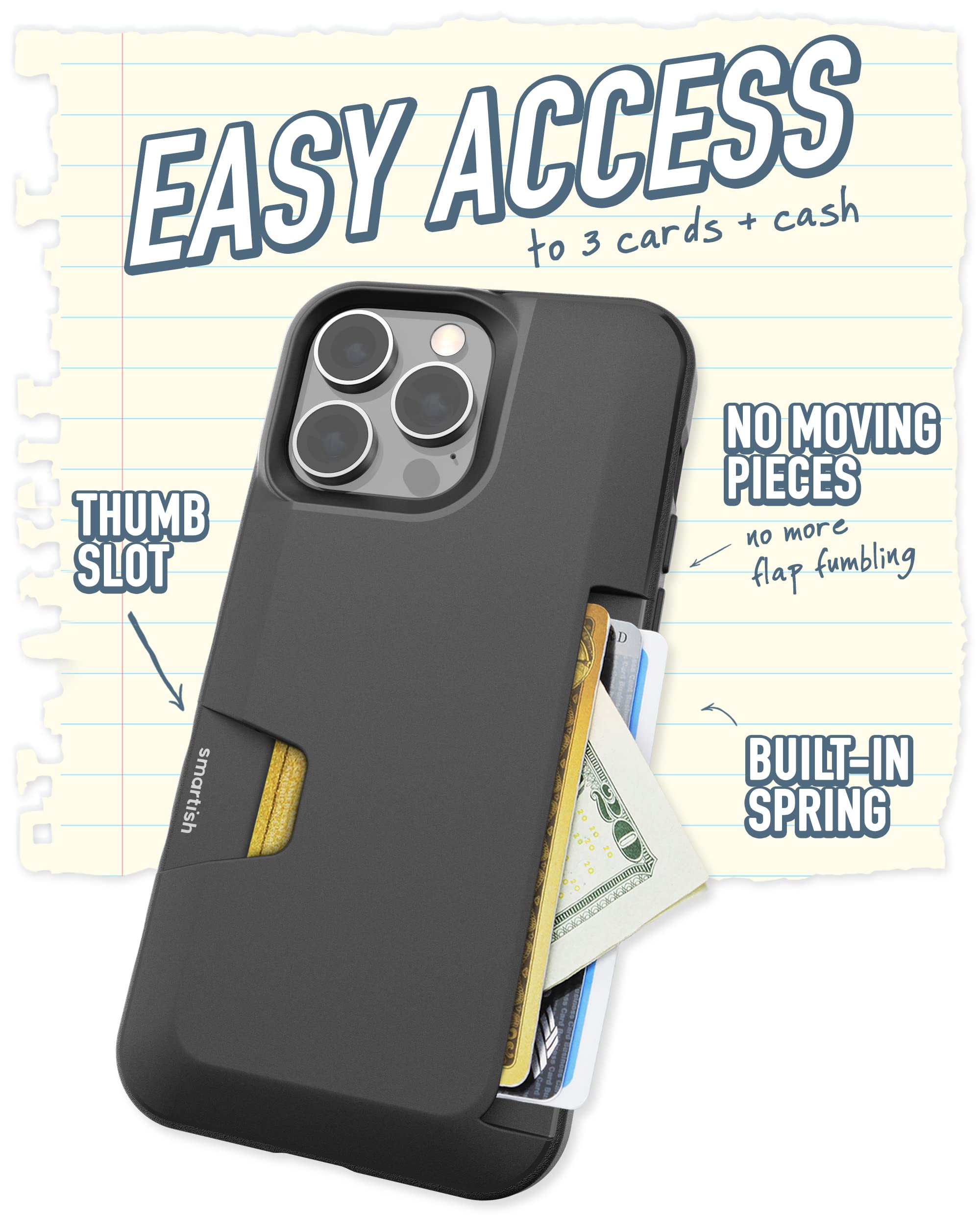 Foto 3 pulgar | Funda Tipo Cartera Smartish Para Iphone 14 Pro Max Wallet Slayer Vol. 1 - Venta Internacional.