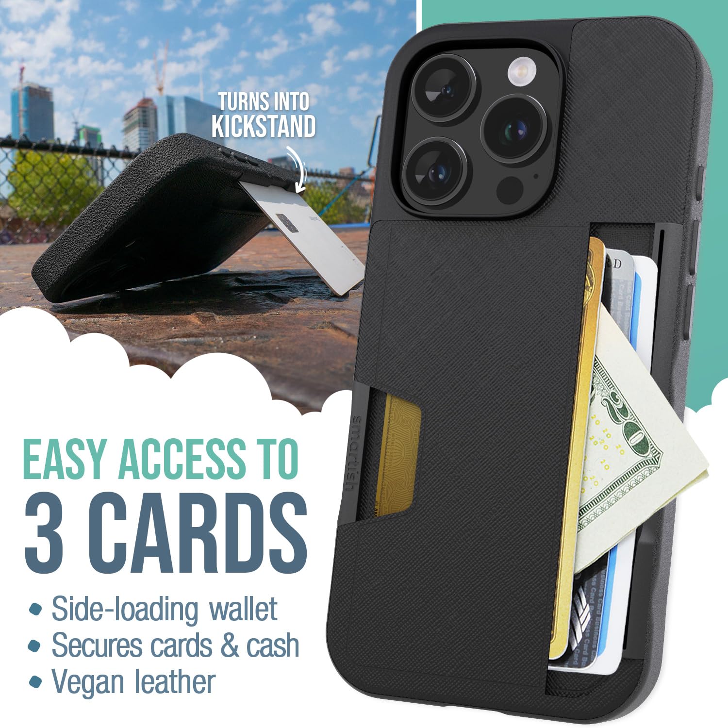 Foto 3 pulgar | Funda Tipo Cartera Smartish Para Iphone 16 Pro Wallet Slayer Vol. 2 - Venta Internacional.
