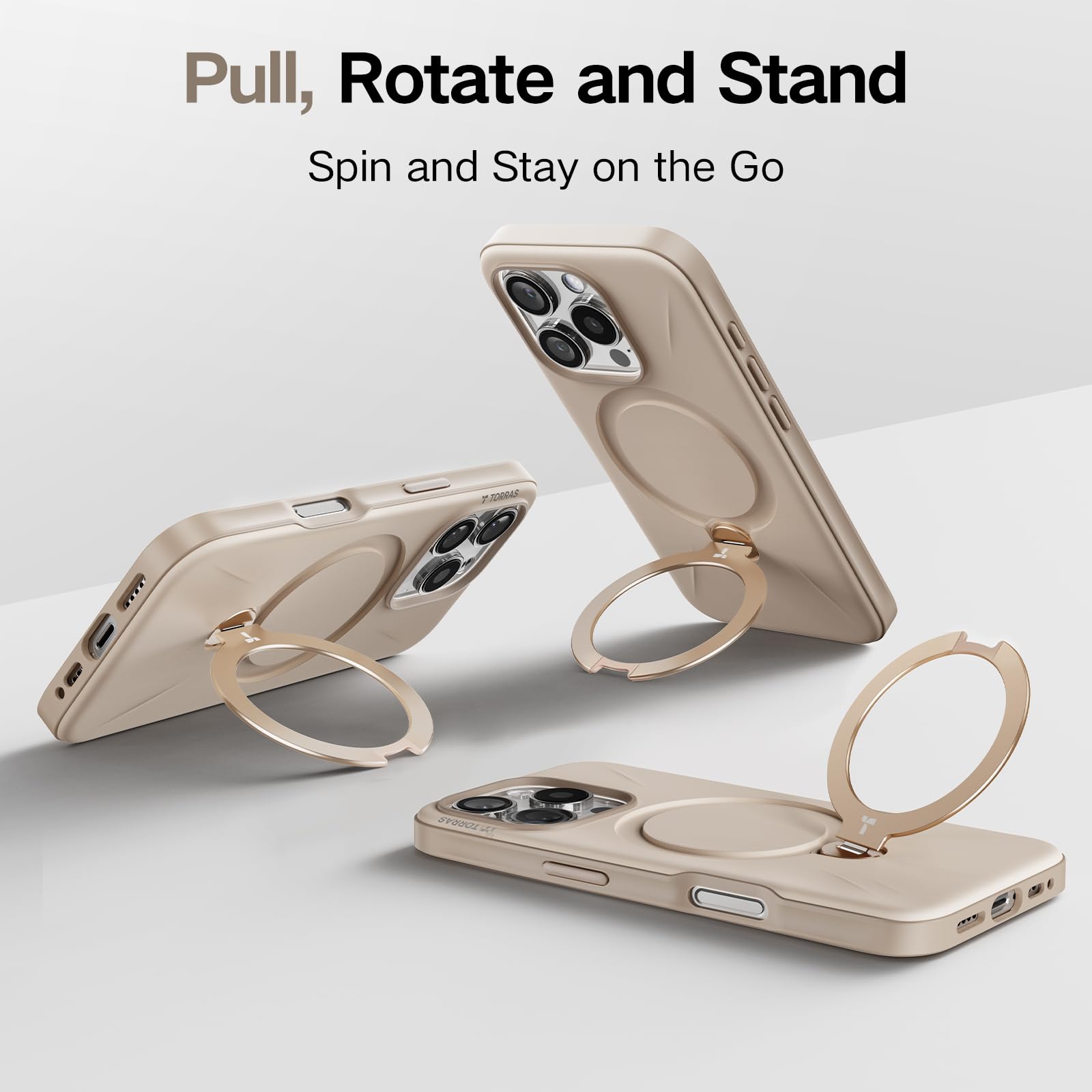Foto 4 pulgar | Funda De Teléfono Torras 360° Spin Mag Stand Para Iphone 16 Pro Max - Venta Internacional.
