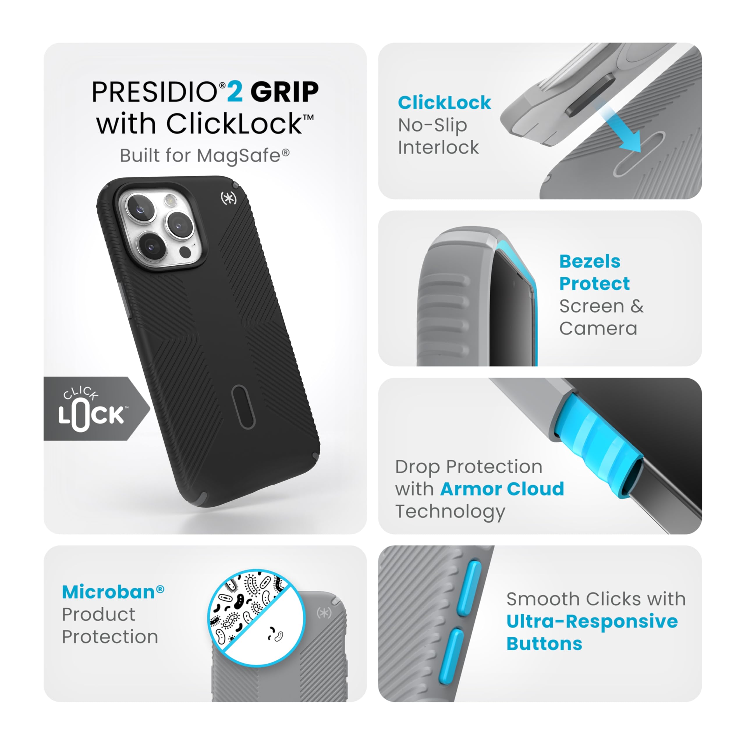 Foto 4 pulgar | Funda De Teléfono Speck Presidio2 Grip Para Iphone 15 Pro Max 6.7 - Venta Internacional.