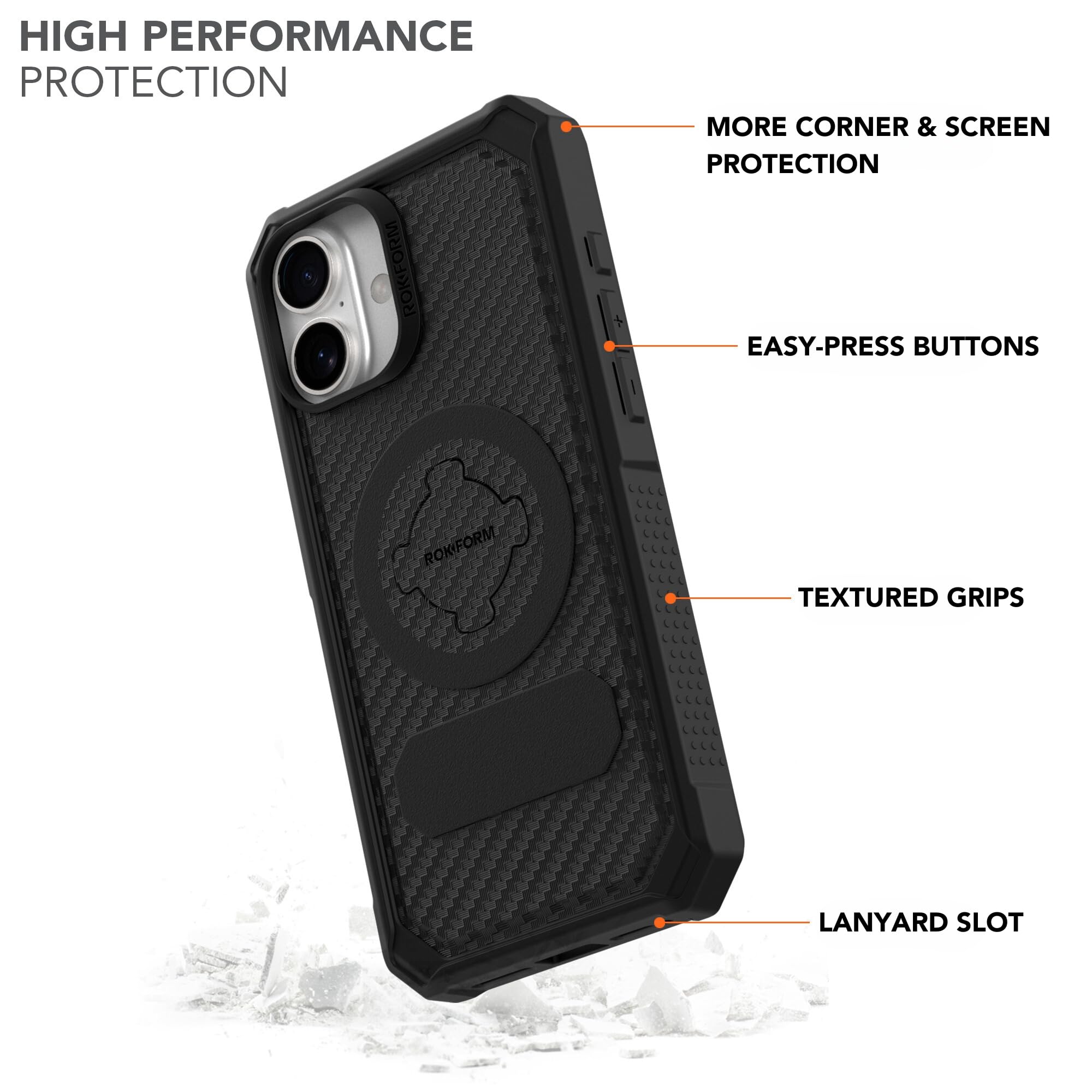 Foto 4 pulgar | Funda Rokform Rugged Para Iphone 16 Plus Con Funda Magnética Negra - Venta Internacional.