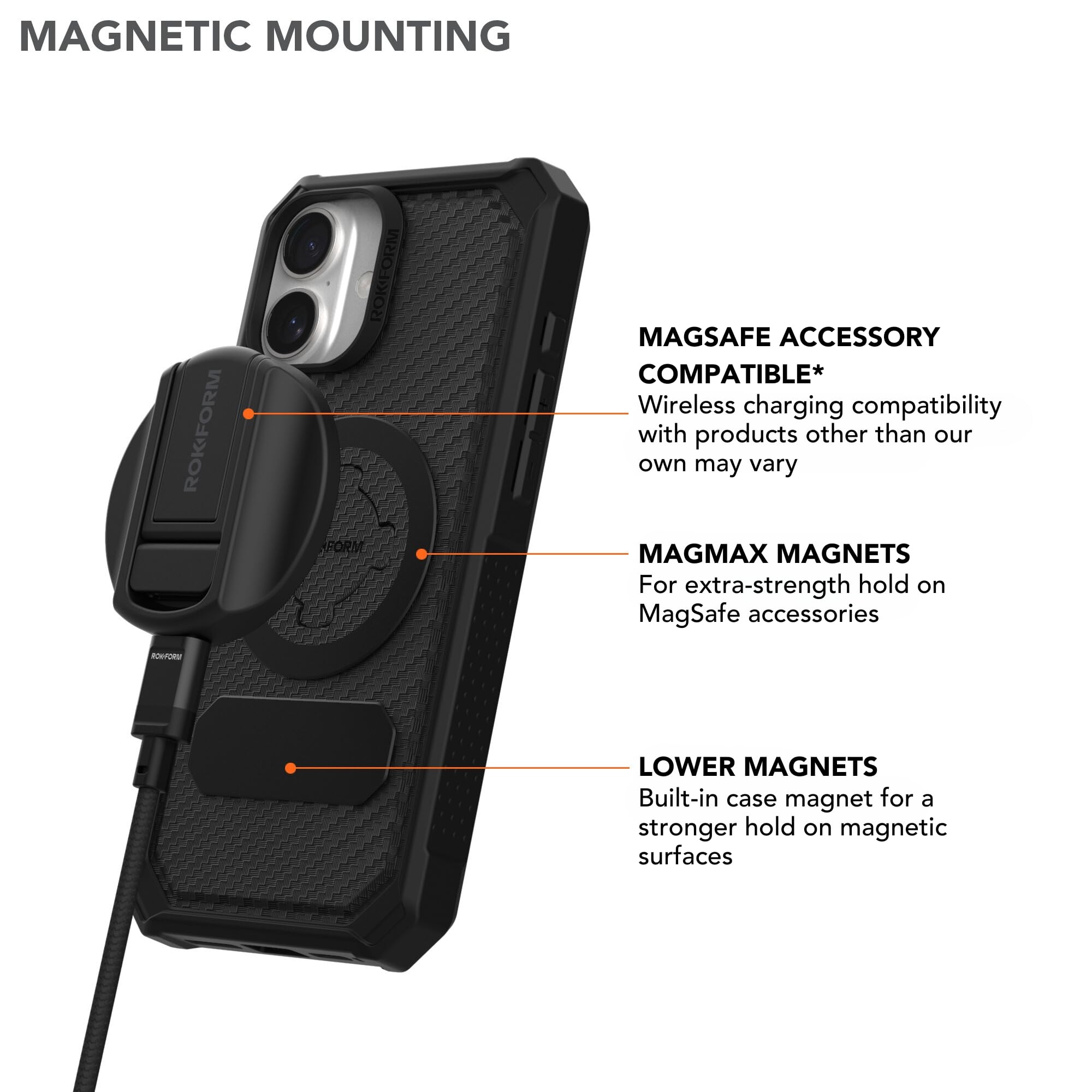 Foto 6 pulgar | Funda Rokform Rugged Para Iphone 16 Plus Con Funda Magnética Negra - Venta Internacional.