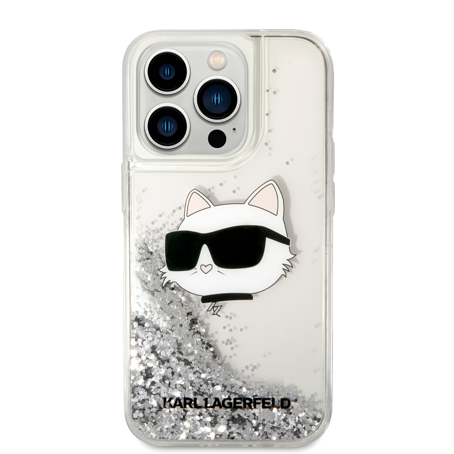 Foto 4 pulgar | Funda Karl Glitter Choupette Para Iphone 15 Pro Original