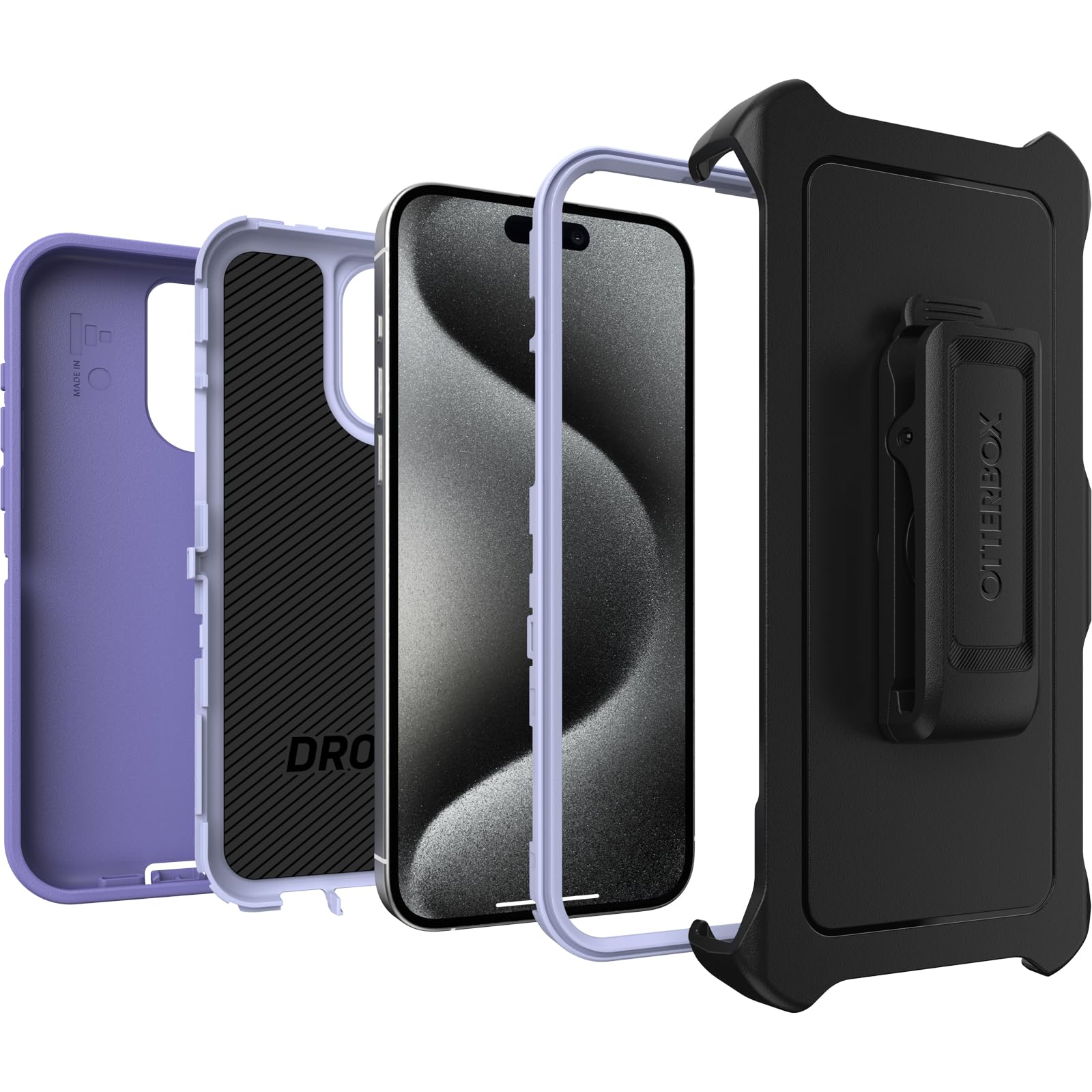 Foto 5 pulgar | Funda Otterbox Defender Series Para Iphone 15 Pro Max, Color Morado - Venta Internacional.