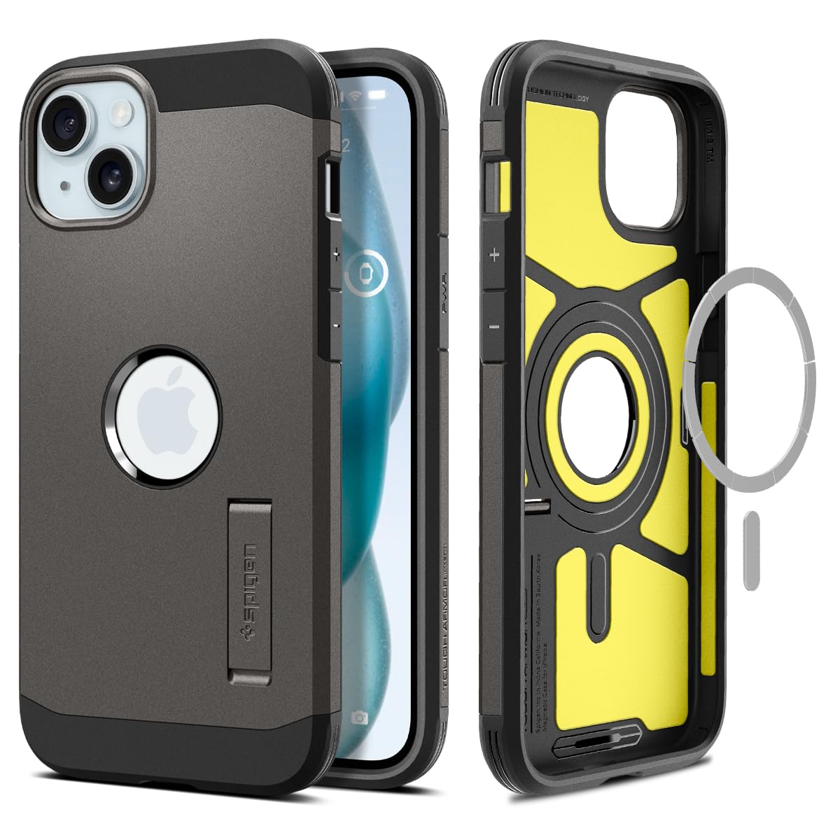 Funda Spigen Tough Armor Magfit Para Iphone 15 Con Soporte En Bronce - Venta Internacional.