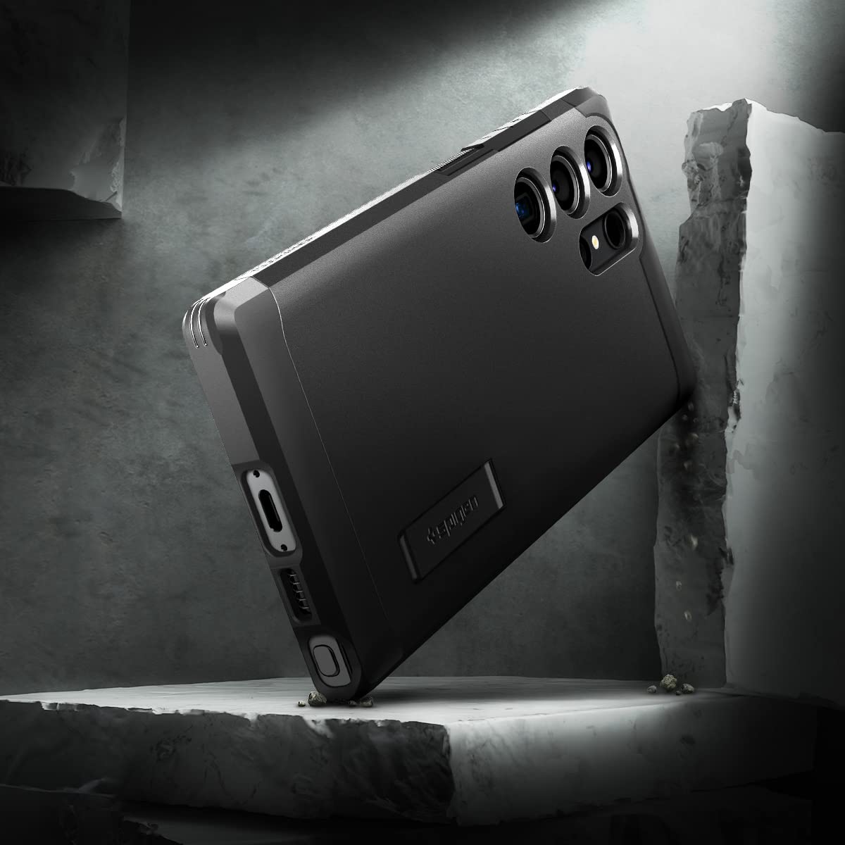 Foto 4 pulgar | Funda Spigen Tough Armor Para El Galaxy S23 Ultra Con Soporte - Venta Internacional.