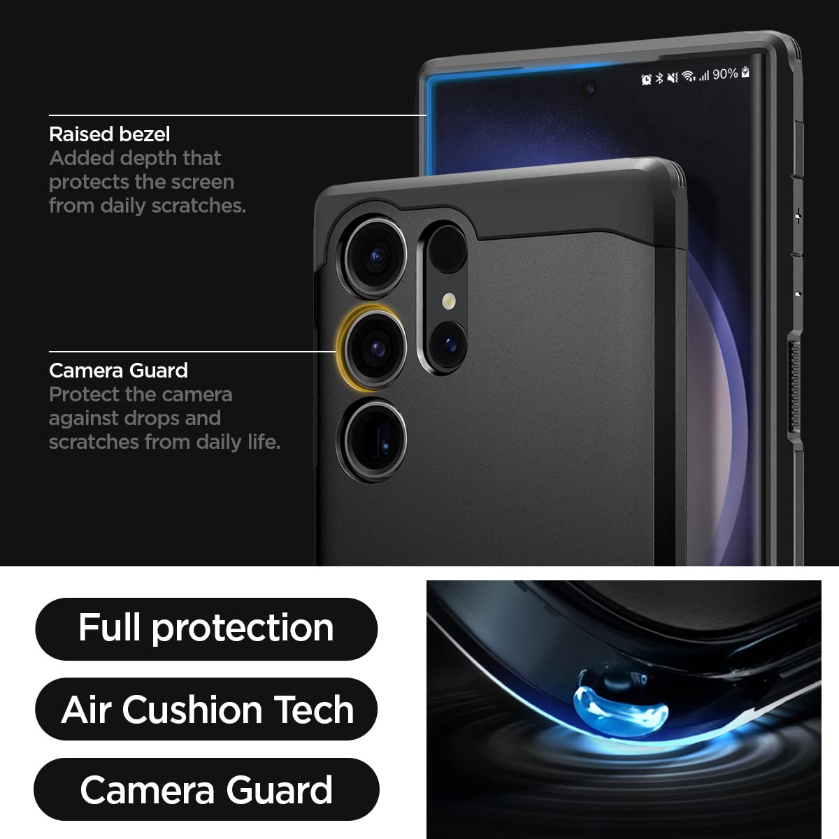 Foto 7 pulgar | Funda Spigen Tough Armor Para El Galaxy S23 Ultra Con Soporte - Venta Internacional.