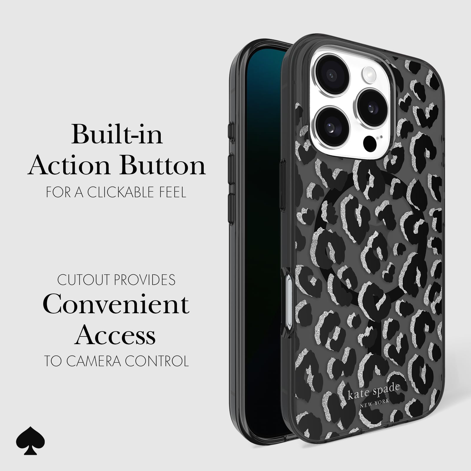 Foto 5 pulgar | Funda De Teléfono Kate Spade New York Para Iphone 16 Pro City Leopard - Venta Internacional.