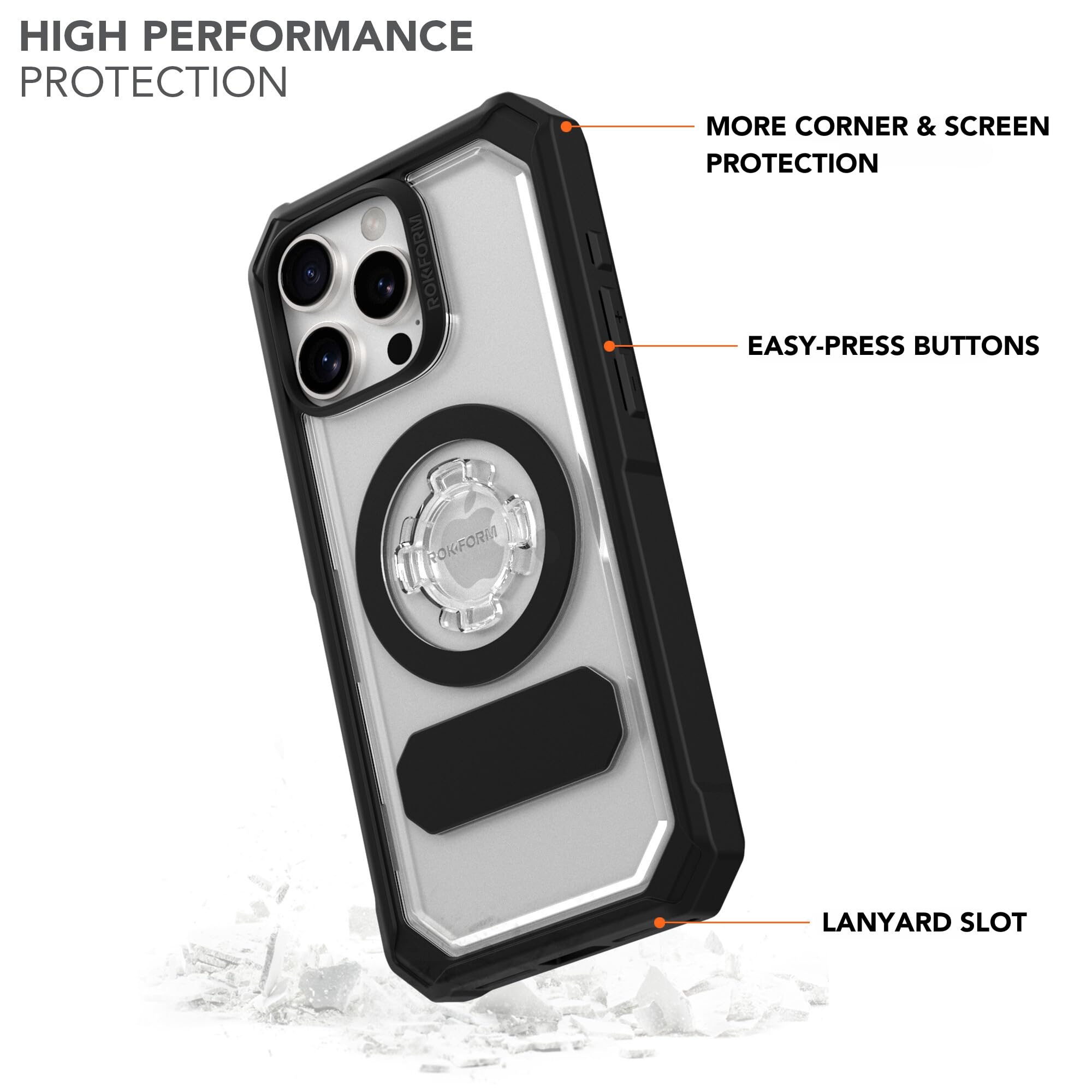 Foto 4 pulgar | Funda De Teléfono Rokform Crystal Case Para Iphone 16 Pro Max Clear - Venta Internacional.